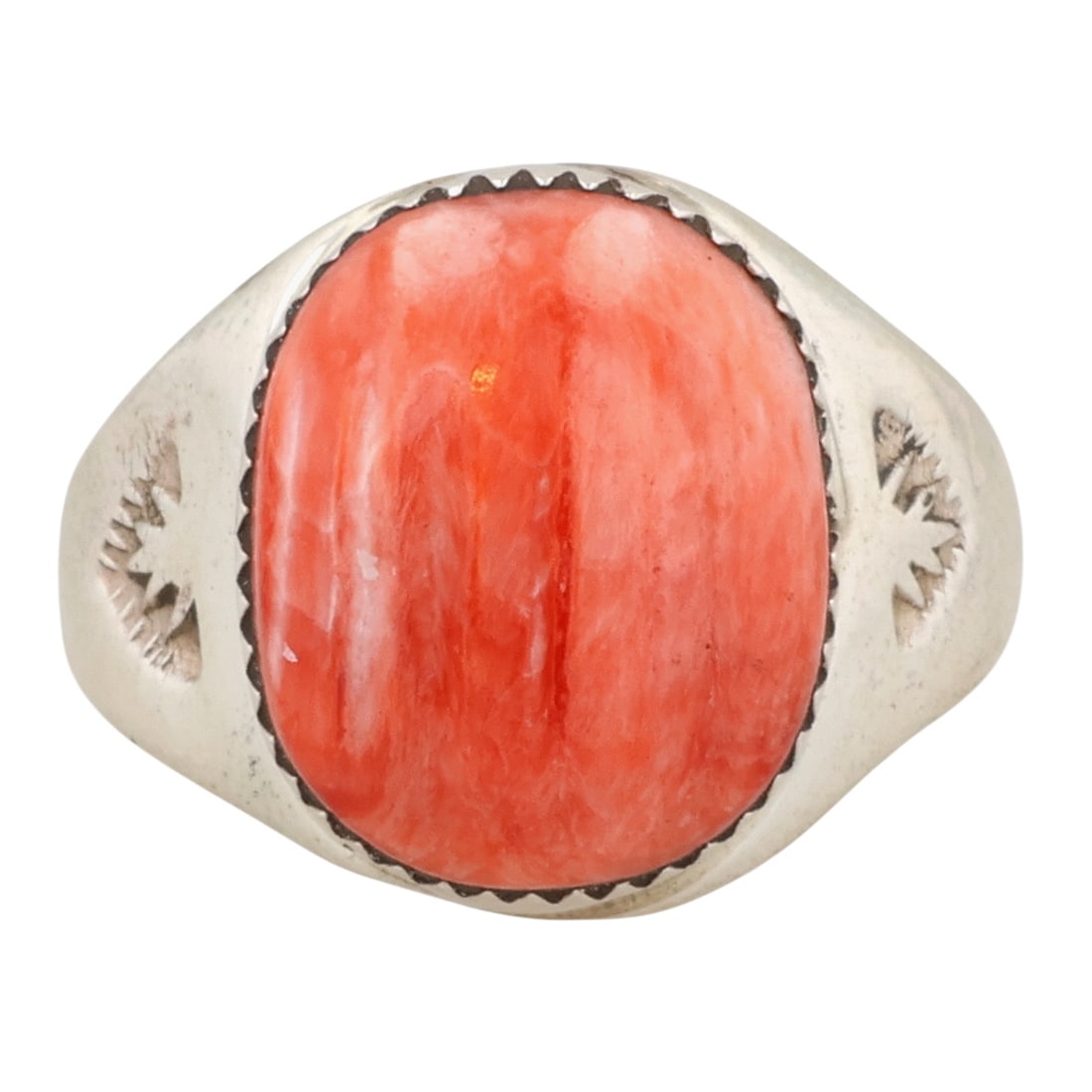 Annie Lincoln Navajo Sterling Spiny Oyster Ring Sz 9.25: Annie Lincoln Navajo Sterling Spiny Oyster Ring Sz 9.25 / 8g / Unsigned. Artist attribution based on accompanying tag.