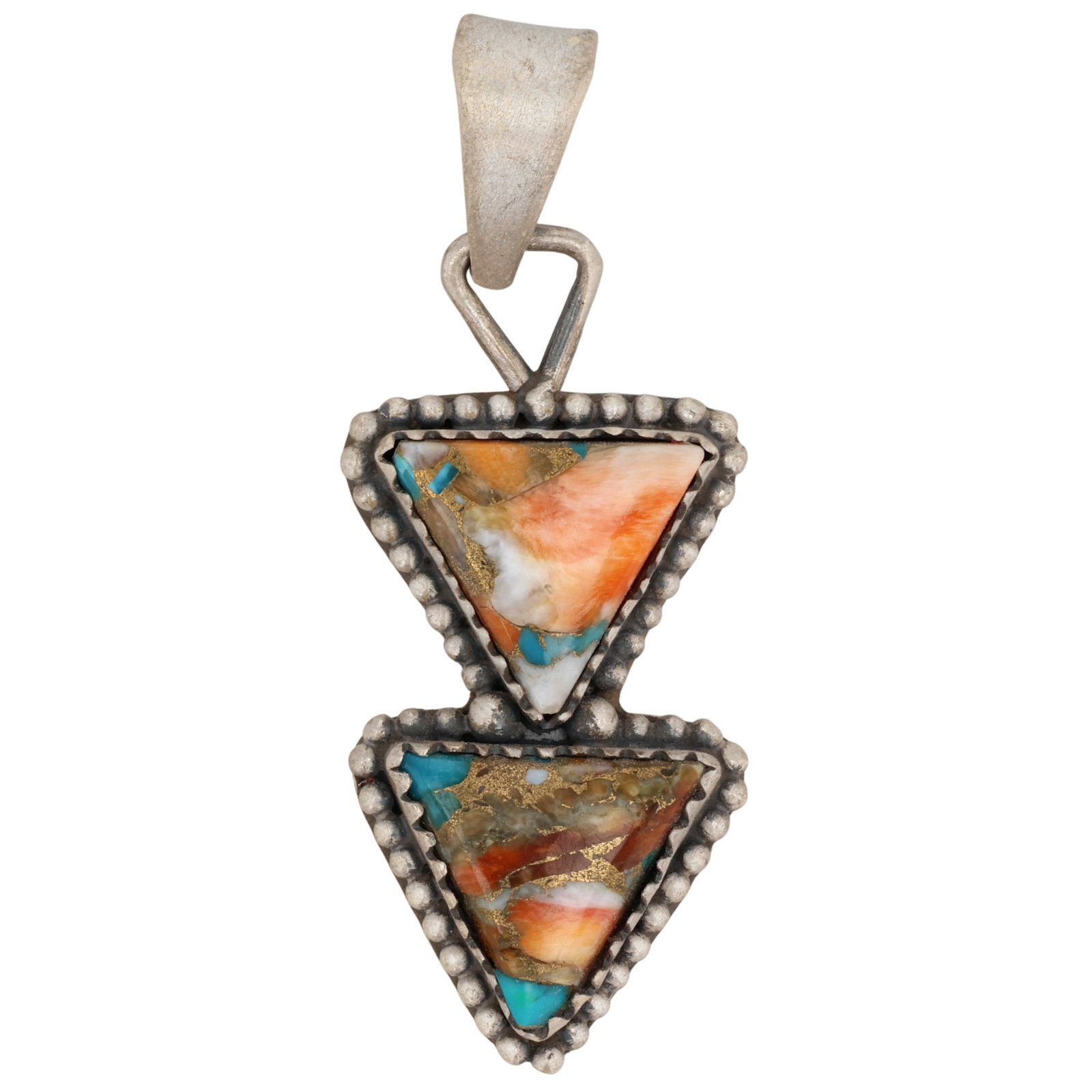 HaDa Collection Sterling Spiny Oyster Pendant: HaDa Collection Sterling Compressed Turquoise Spiny Oyster Pendant / 6g