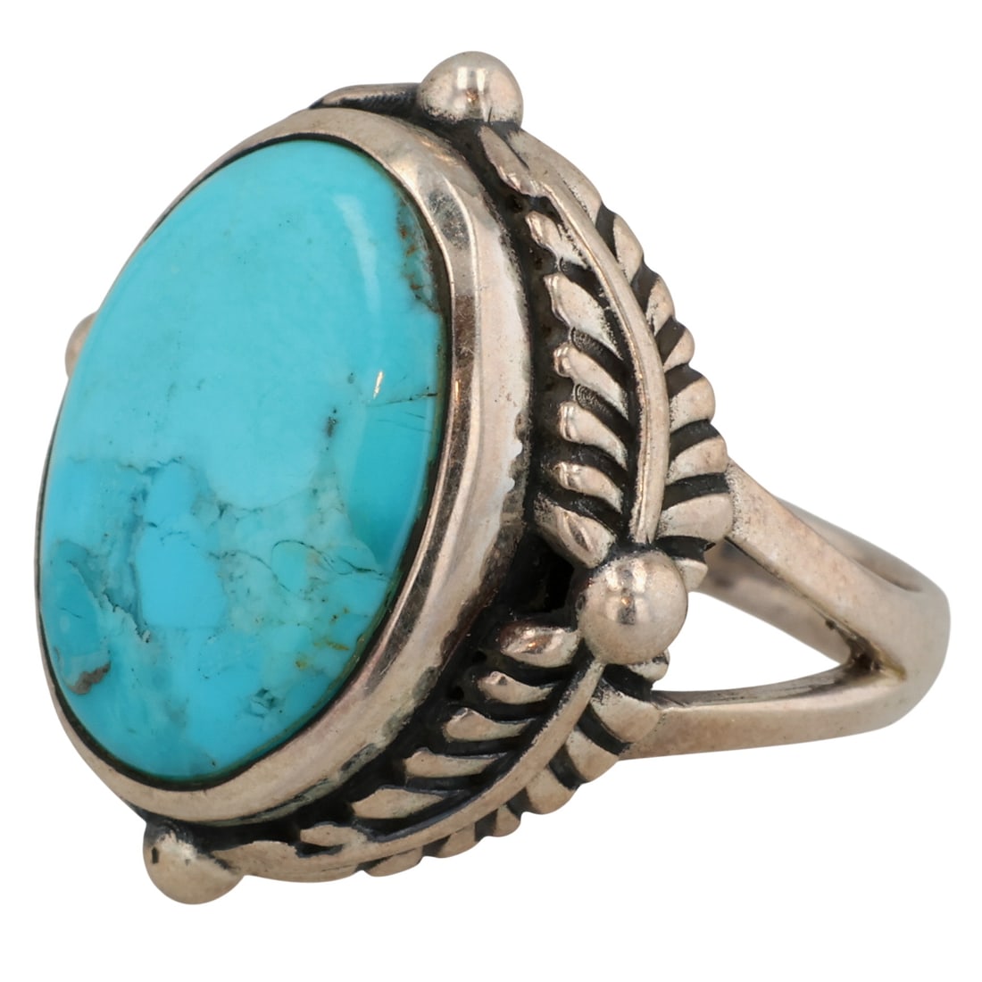 HaDa Collection Sterling Kingman Turquoise Ring Sz 6.75: HaDa Collection Sterling Kingman Turquoise Ring Sz 6.75 / 8g