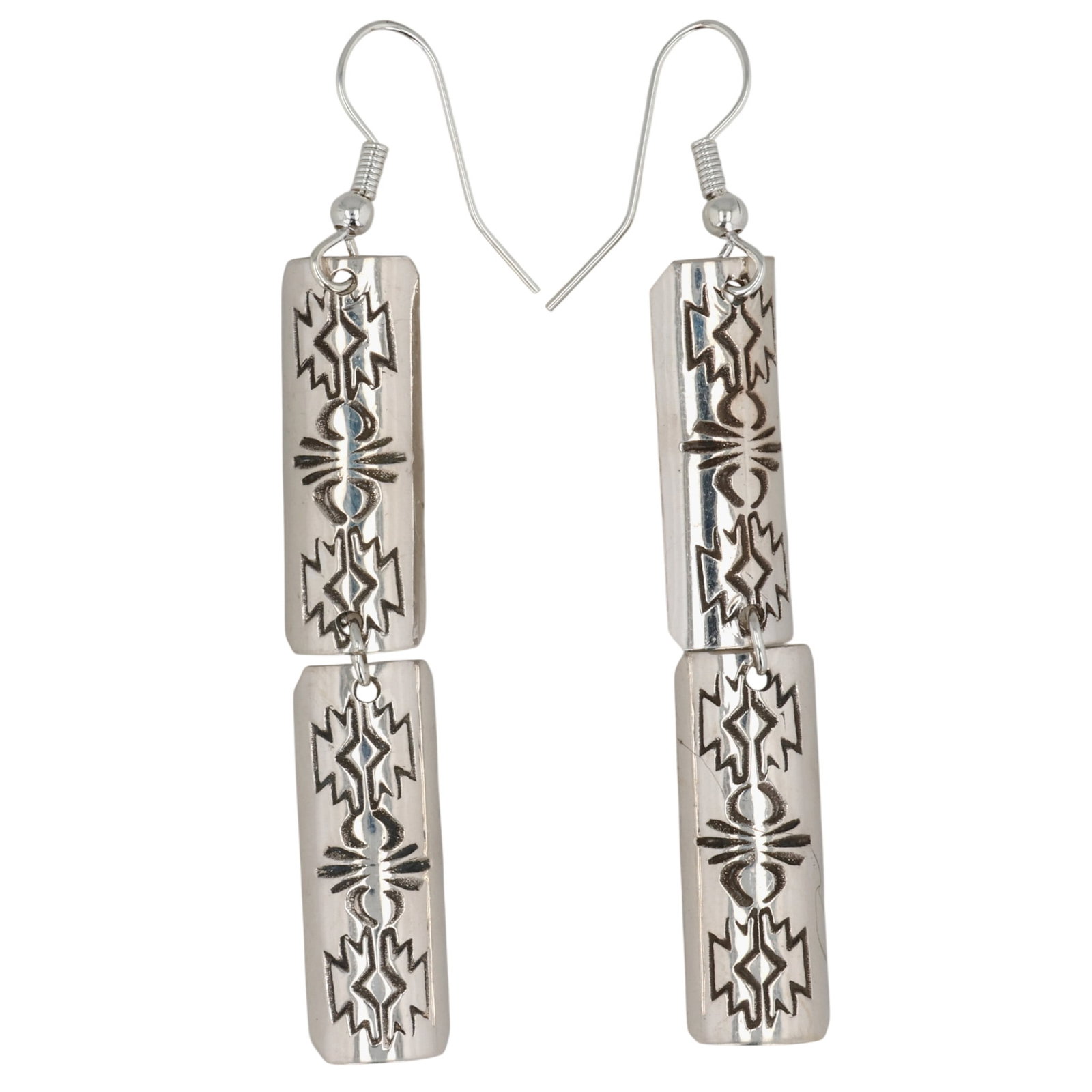 Nova Ashley Navajo Sterling Stamped Bar Earrings (1 of 4)