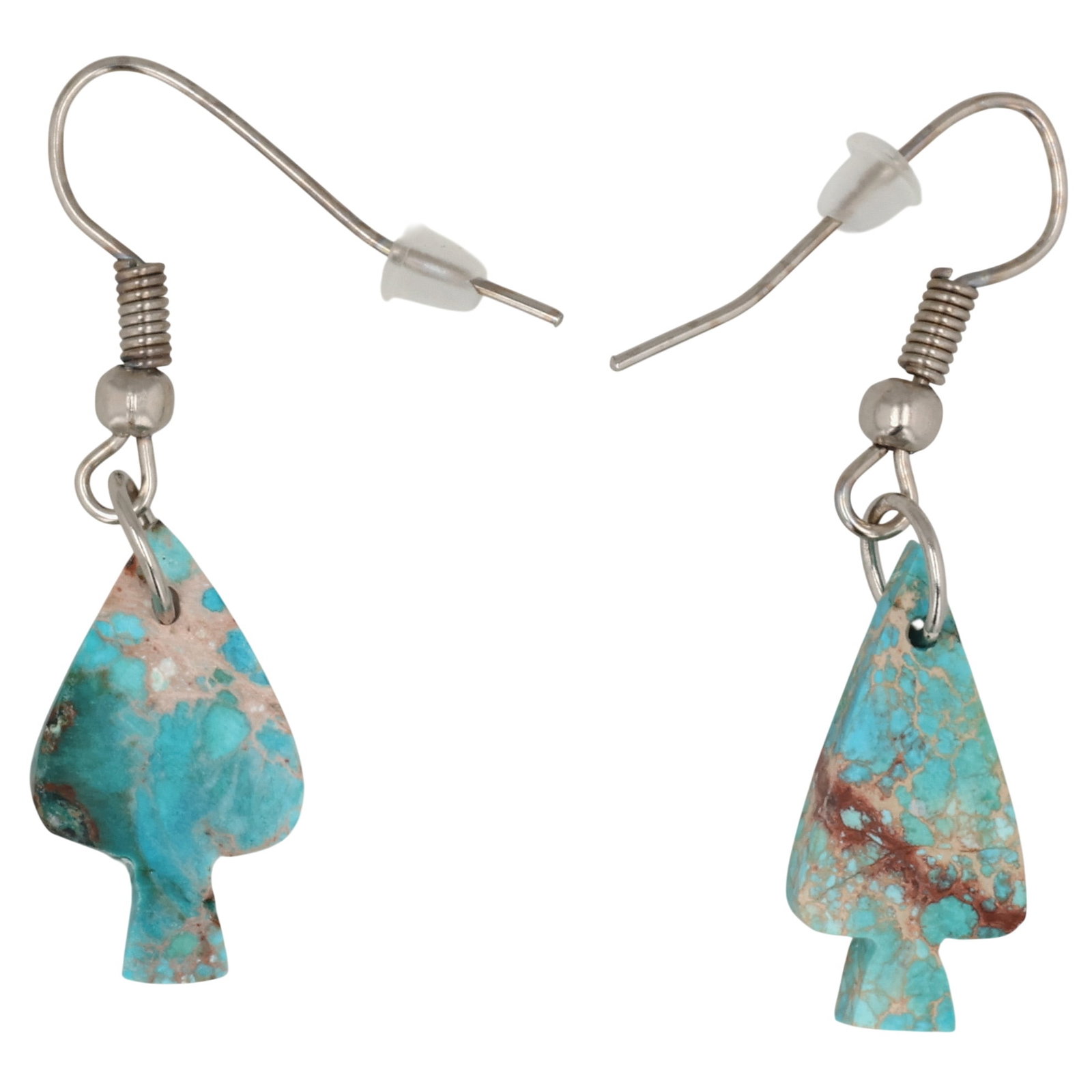 Southwest Sterling Blue Indigo Turquoise Arrowhead Earrings (1 of 3)