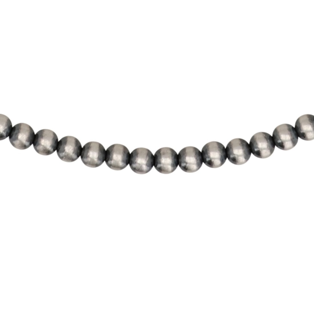 Southwest Sterling Oxidized Bead Necklace: Southwest Sterling Oxidized Bead Necklace / 13g / 5mm / Length: 20"