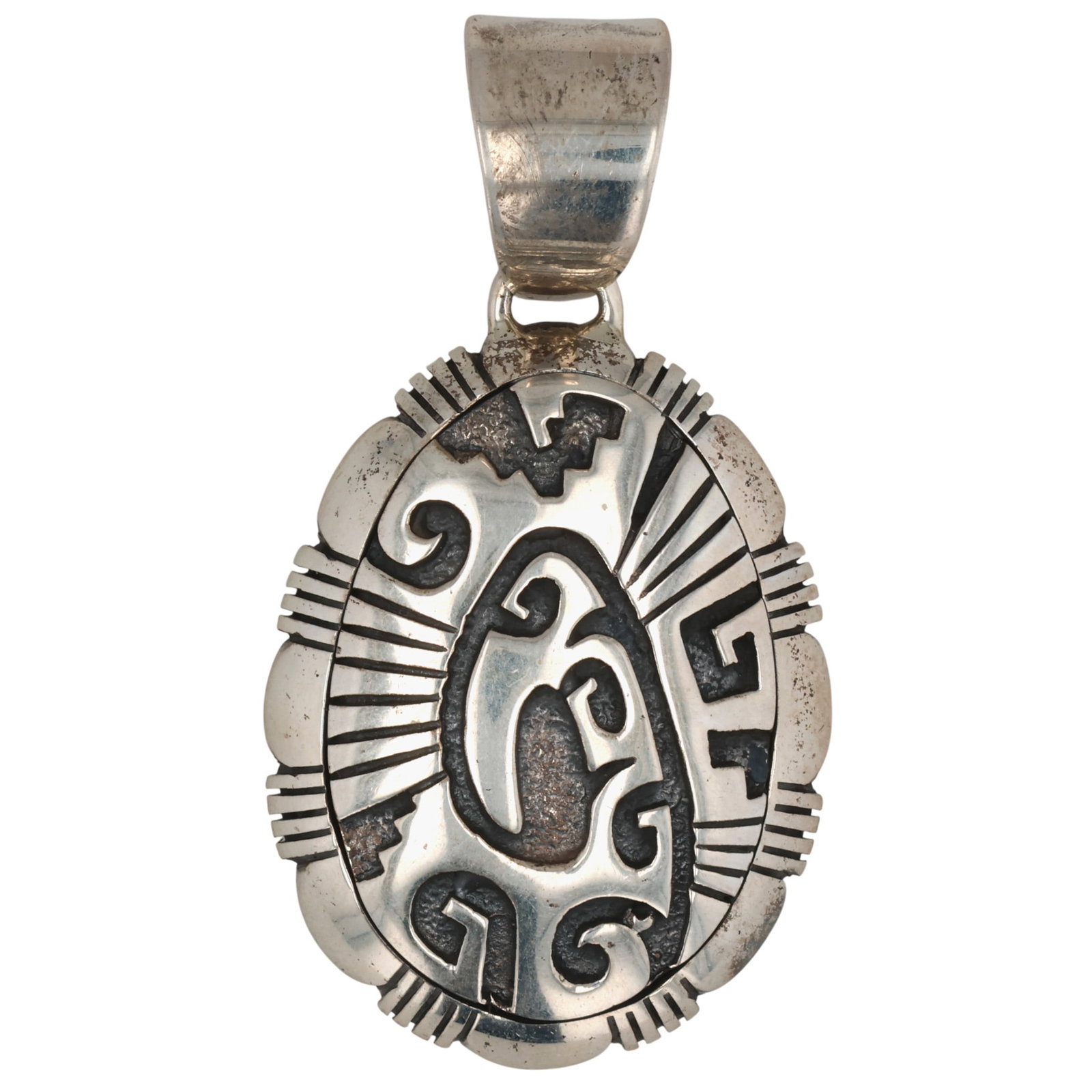 Ervin Hoskie Navajo Sterling Overlay Pendant (1 of 4)