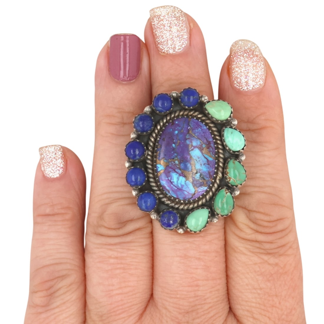 HaDa Collection Sterling Multi-Stone Adjustable Ring - 2