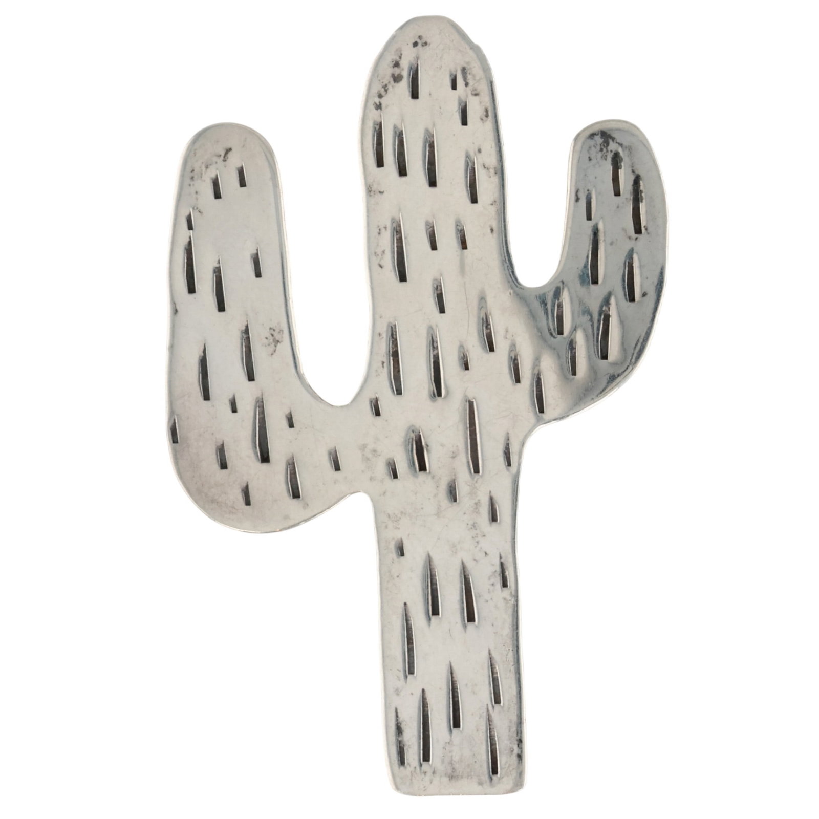 Signed Navajo Sterling Cactus Pendant/Brooch: Signed B Navajo Sterling Cactus Pendant/Brooch / 3g