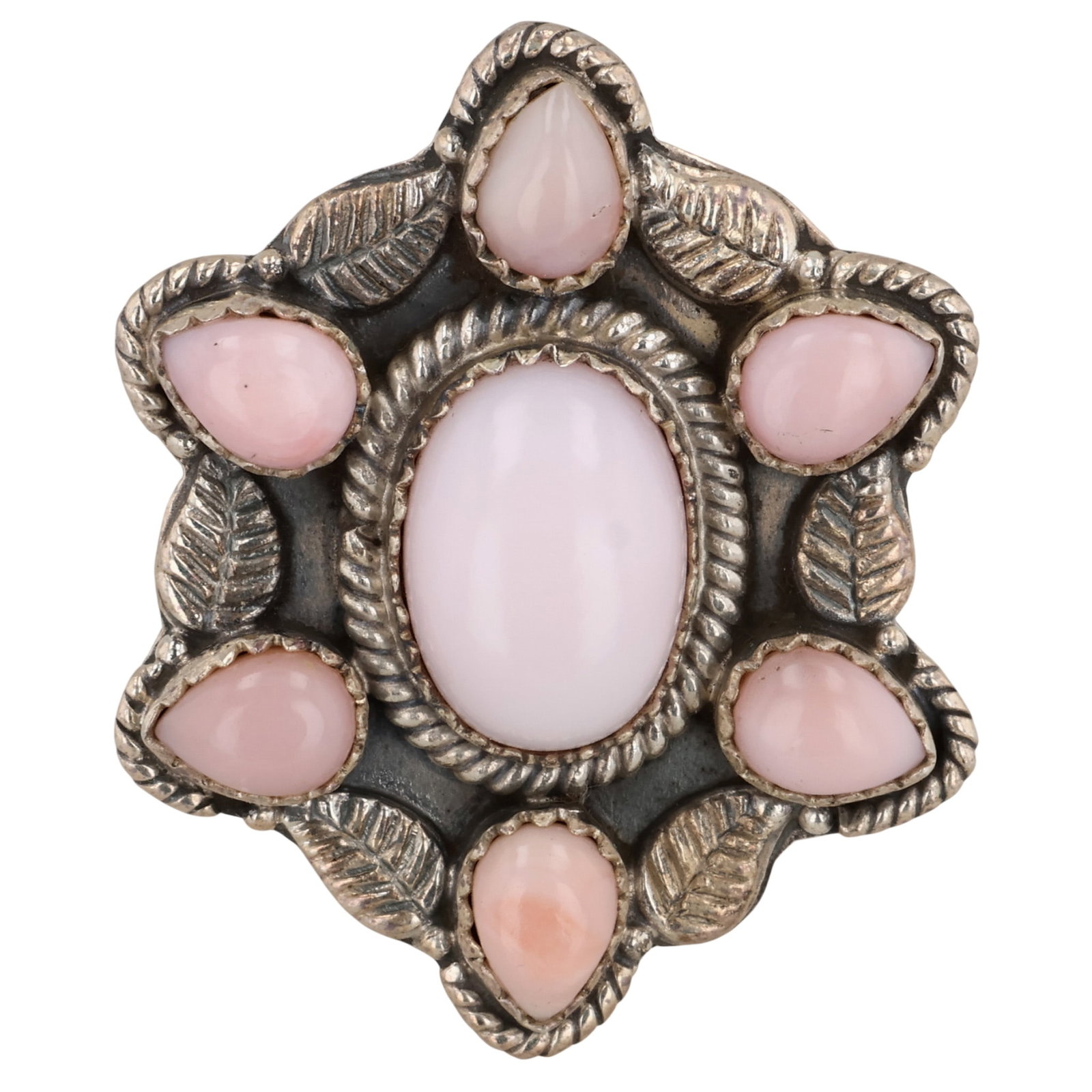HaDa Collection Sterling Pink Opal Adjustable Ring: HaDa Collection Sterling Pink Opal Adjustable Ring Sz 7.25 / 16g