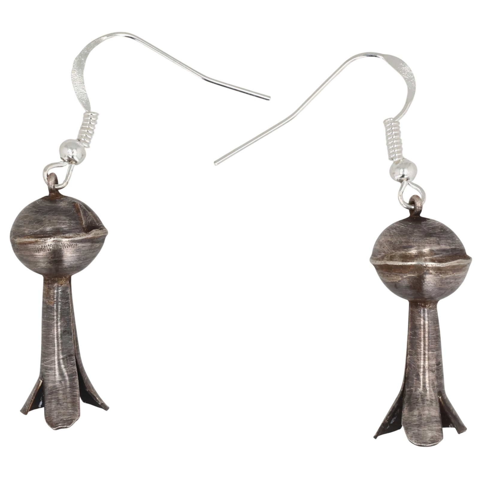 Emily Tsosie Navajo Sterling Squash Blossom Earrings: Emily Tsosie Navajo Sterling Squash Blossom Earrings / 3.5g / Unsigned. Artist attribution based on accompanying tag.