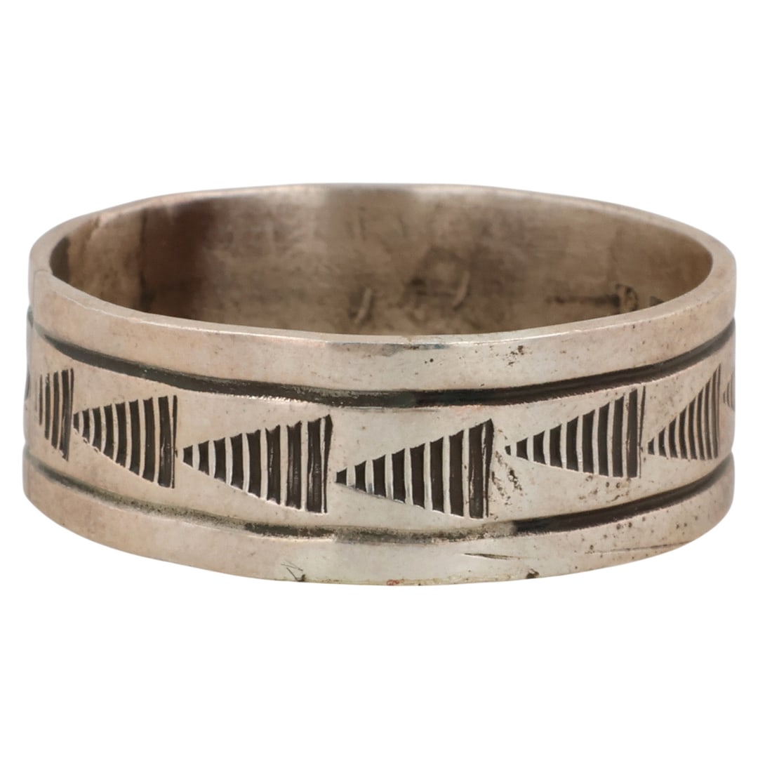 Rick Enriquez Navajo Sterling Stamped Ring Sz 13.25 (1 of 6)
