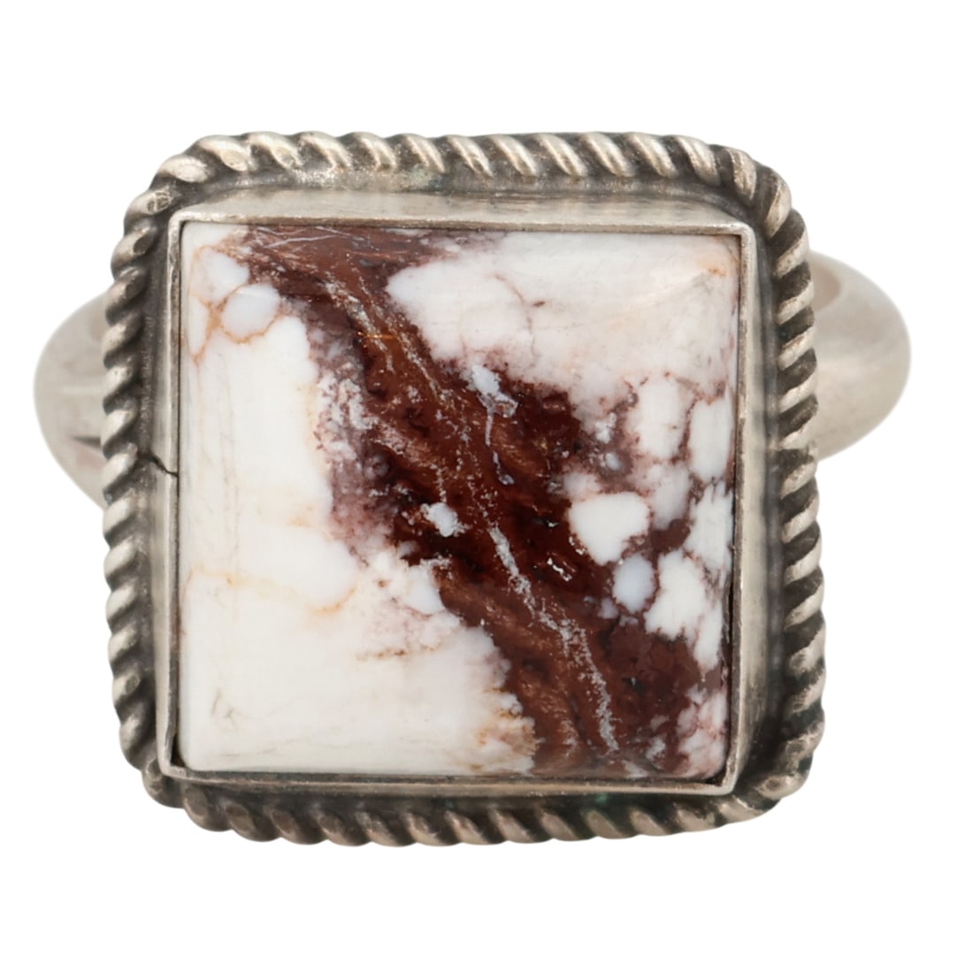 Donovan Nez Navajo Sterling Wild Horse Magnesite Adjustable Ring (1 of 5)