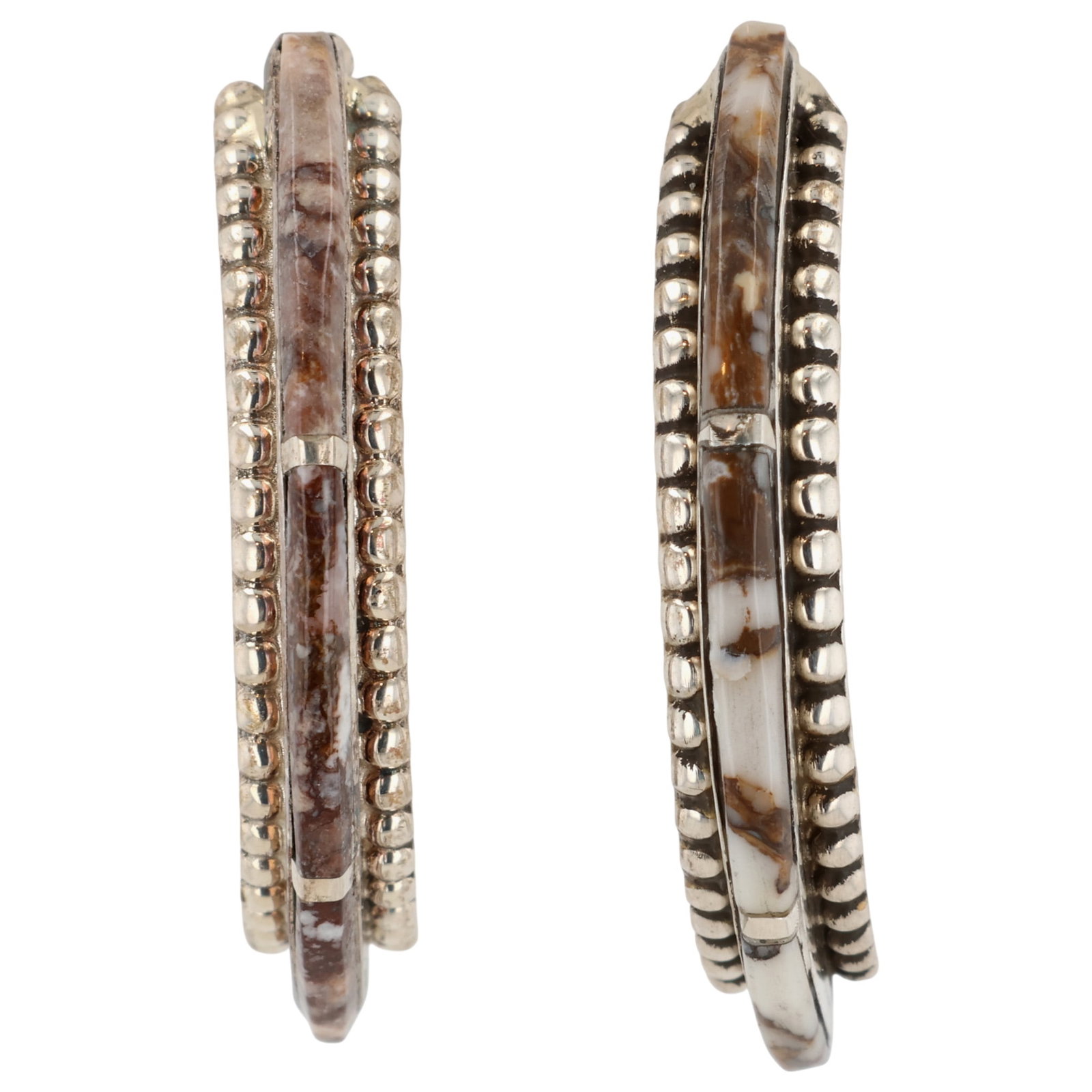 Allen Barney Navajo Sterling Wild Horse Magnesite Inlay Earrings (1 of 4)