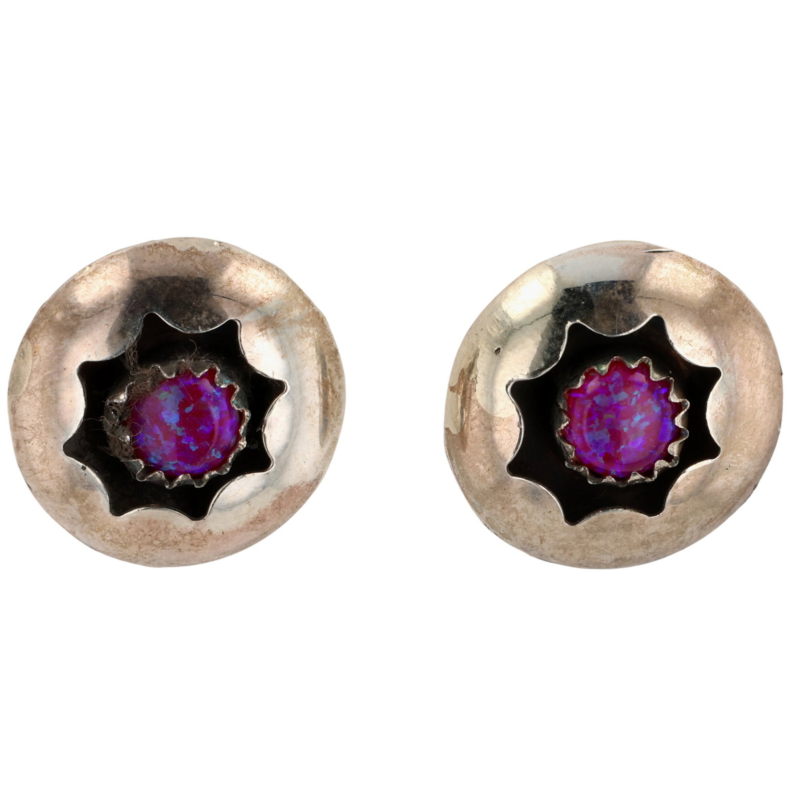 Janice Spencer Navajo Sterling Opal Shadowbox Earrings (1 of 3)