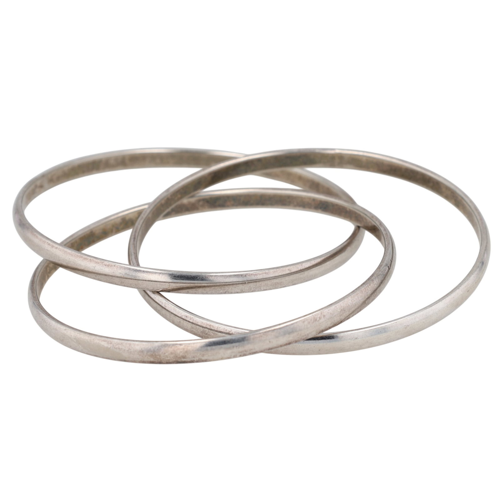 Silver Tone Infinity Intertwined Bangle Bracelets - 2
