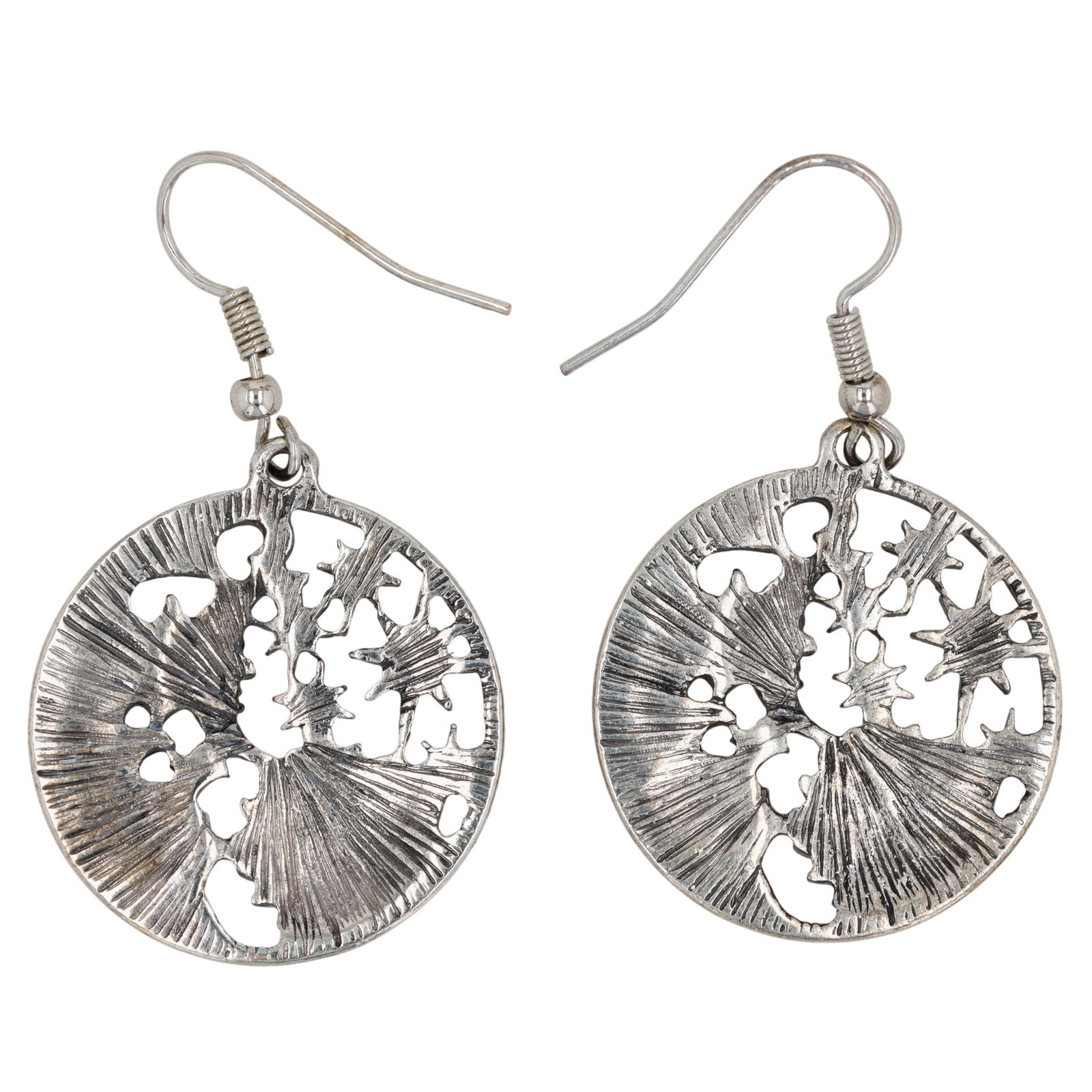 Silver Tone Celestial Dangle Earrings - 2