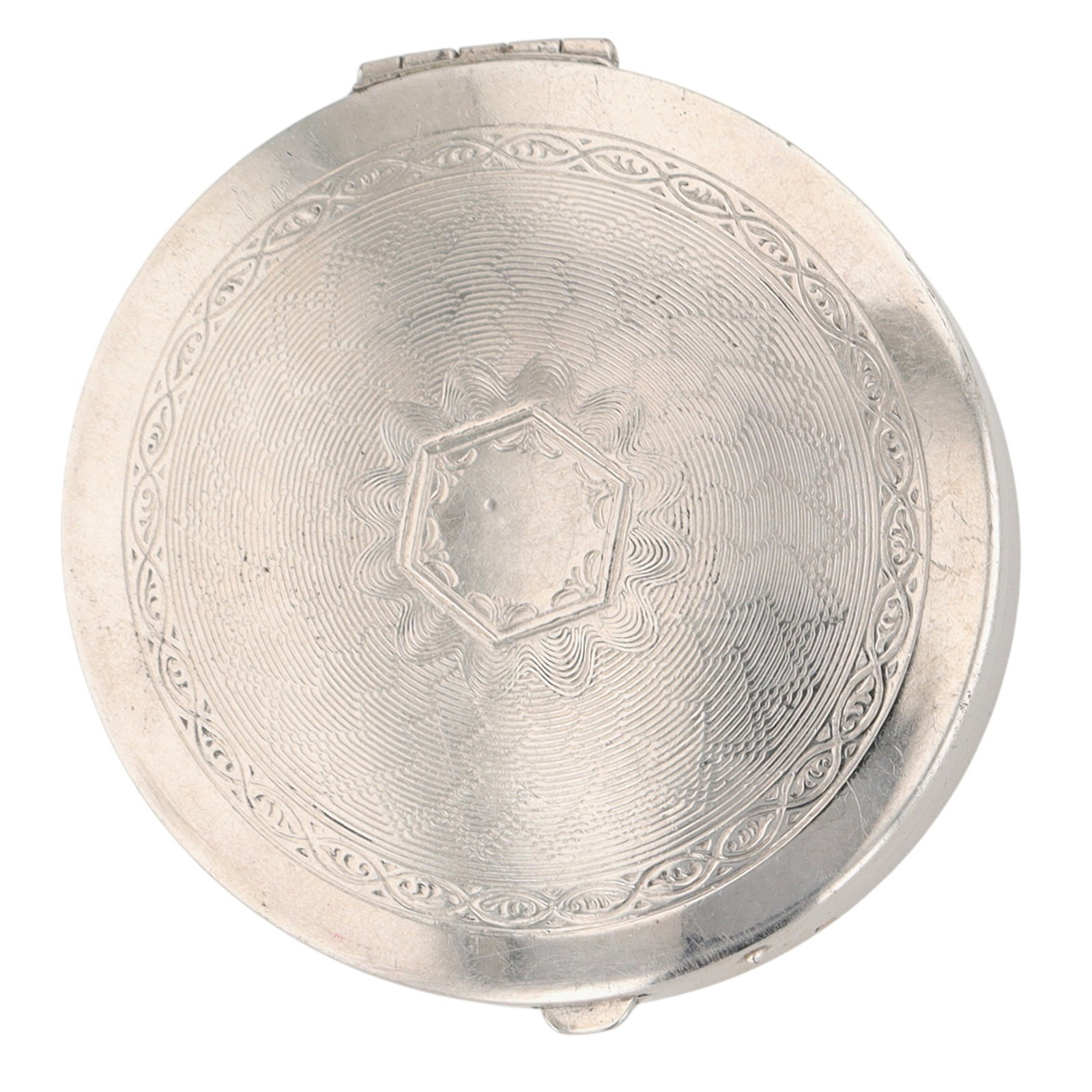 Silver Tone Blush Compact With Mirror - 3