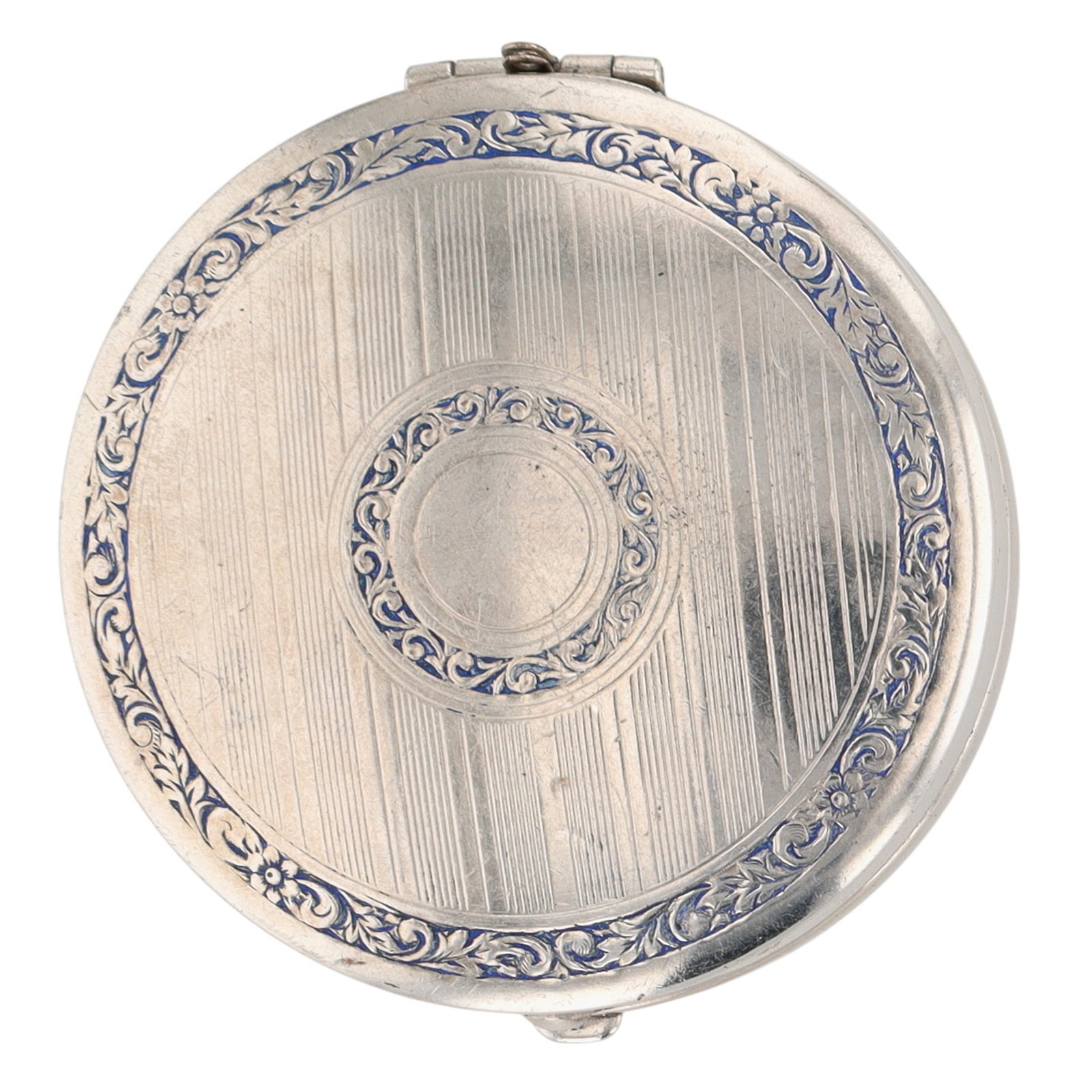 Silver Tone Blush Compact With Mirror - 4