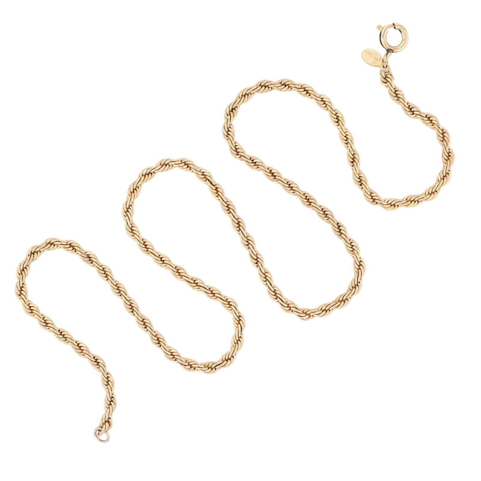 Laguna Gold Tone Rope Chain Necklace: Laguna Gold Tone Metal Rope Chain Necklace. 16in Length. Signed Laguna. 9.9g