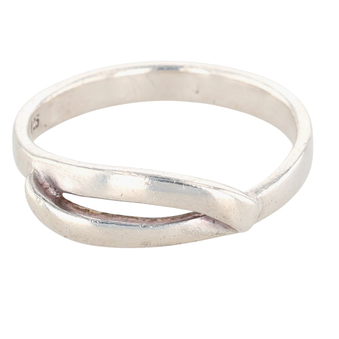 Signed Sterling Silver Crossover Band Ring Size 10 (1 of 4)