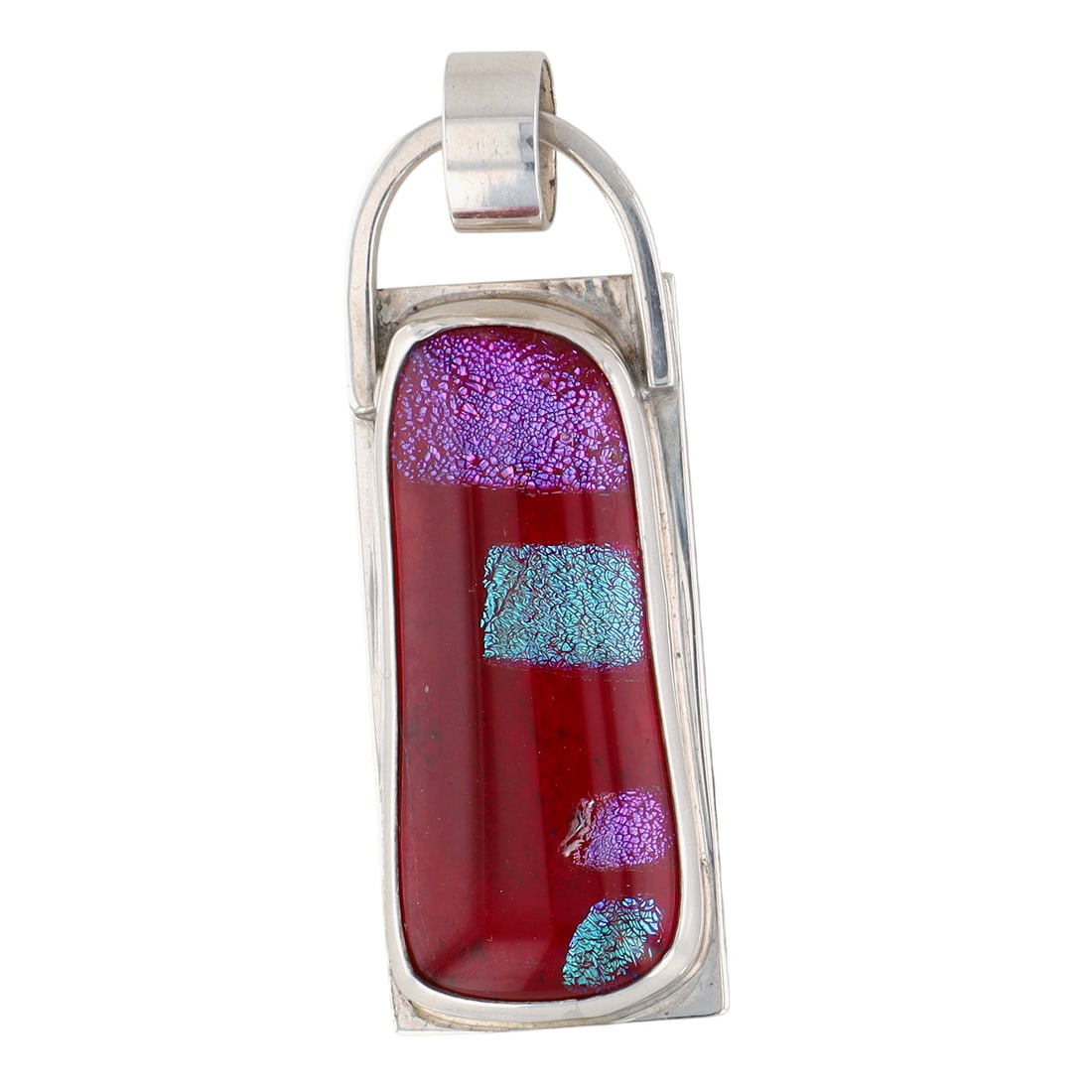 Liz Spears 2007 Sterling Silver Dichroic Glass Modern Pendant (1 of 4)