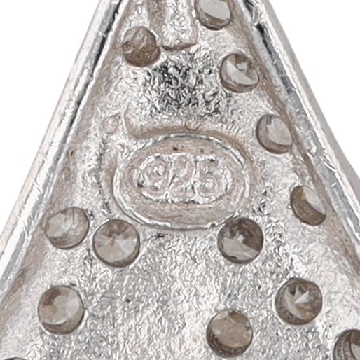 Sterling Silver Rhinestone Hinge Dangle Leaf Stud Earrings - 3