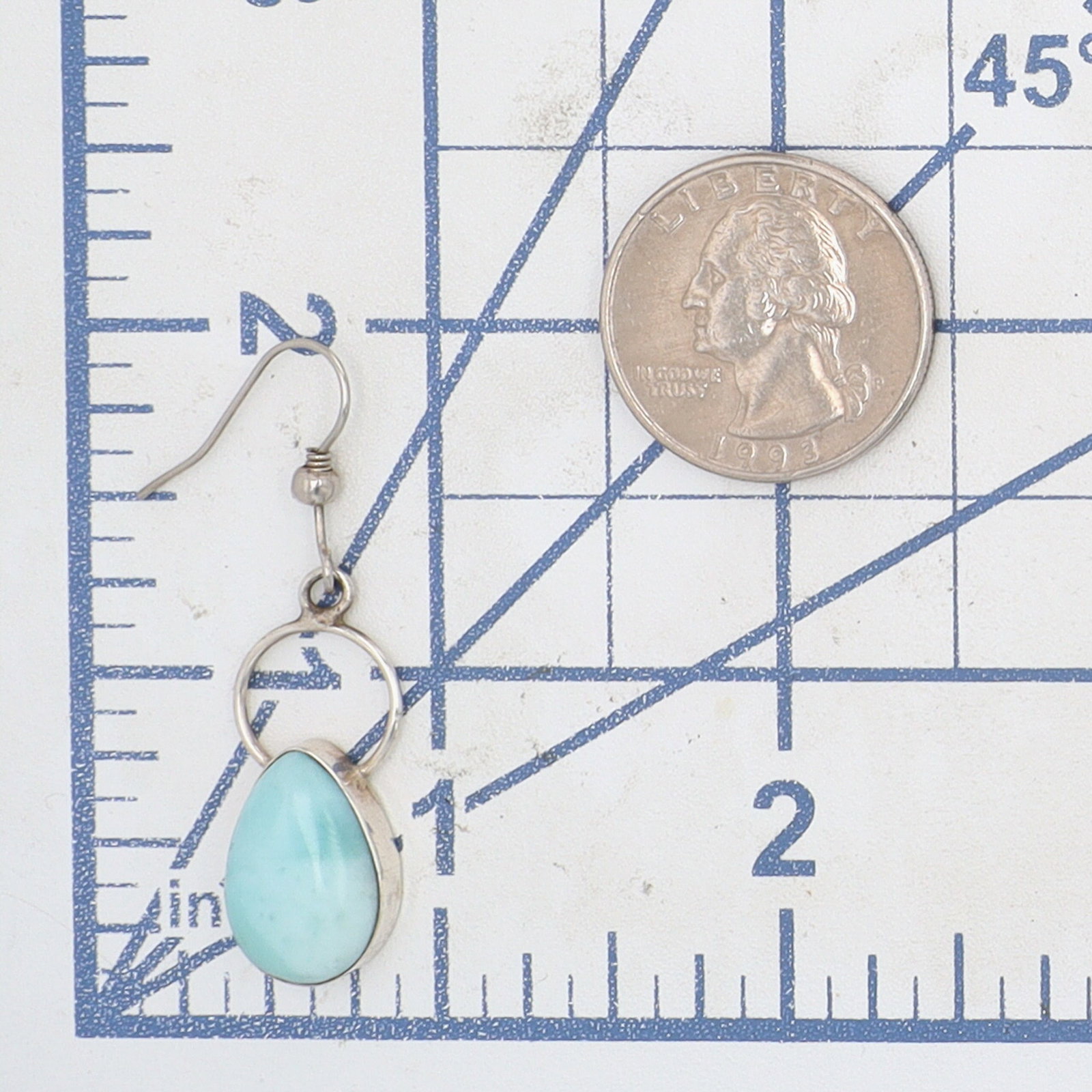 Sterling Silver Larimar Drop Dangle Earrings - 3
