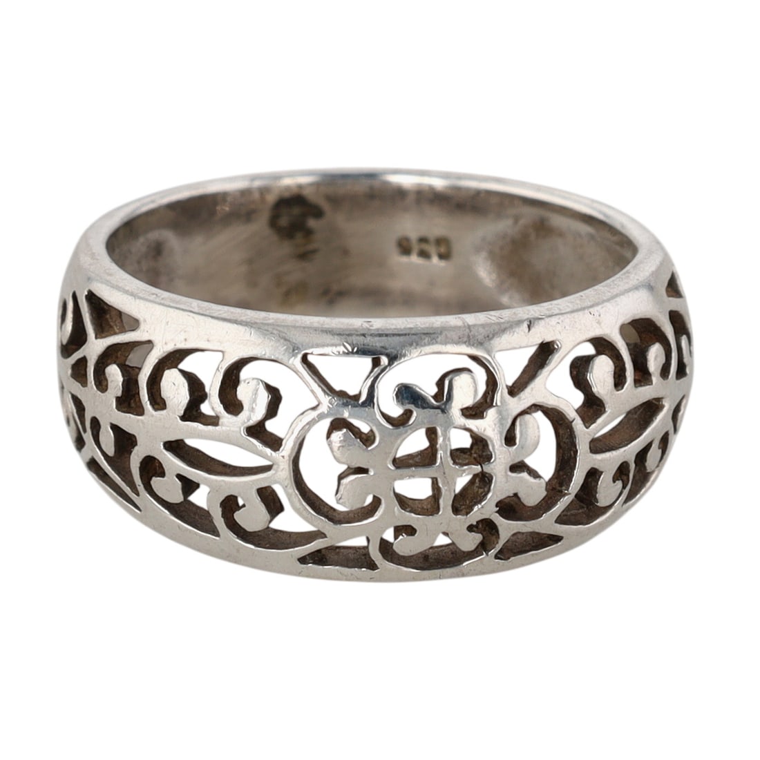 Sterling Silver Open Scrollwork Band Ring Size 7: Sterling Silver Open Scrollwork Band Ring. Size 7. Signed 925. 4g