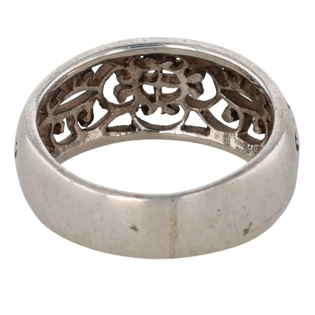 Sterling Silver Open Scrollwork Band Ring Size 7 - 2
