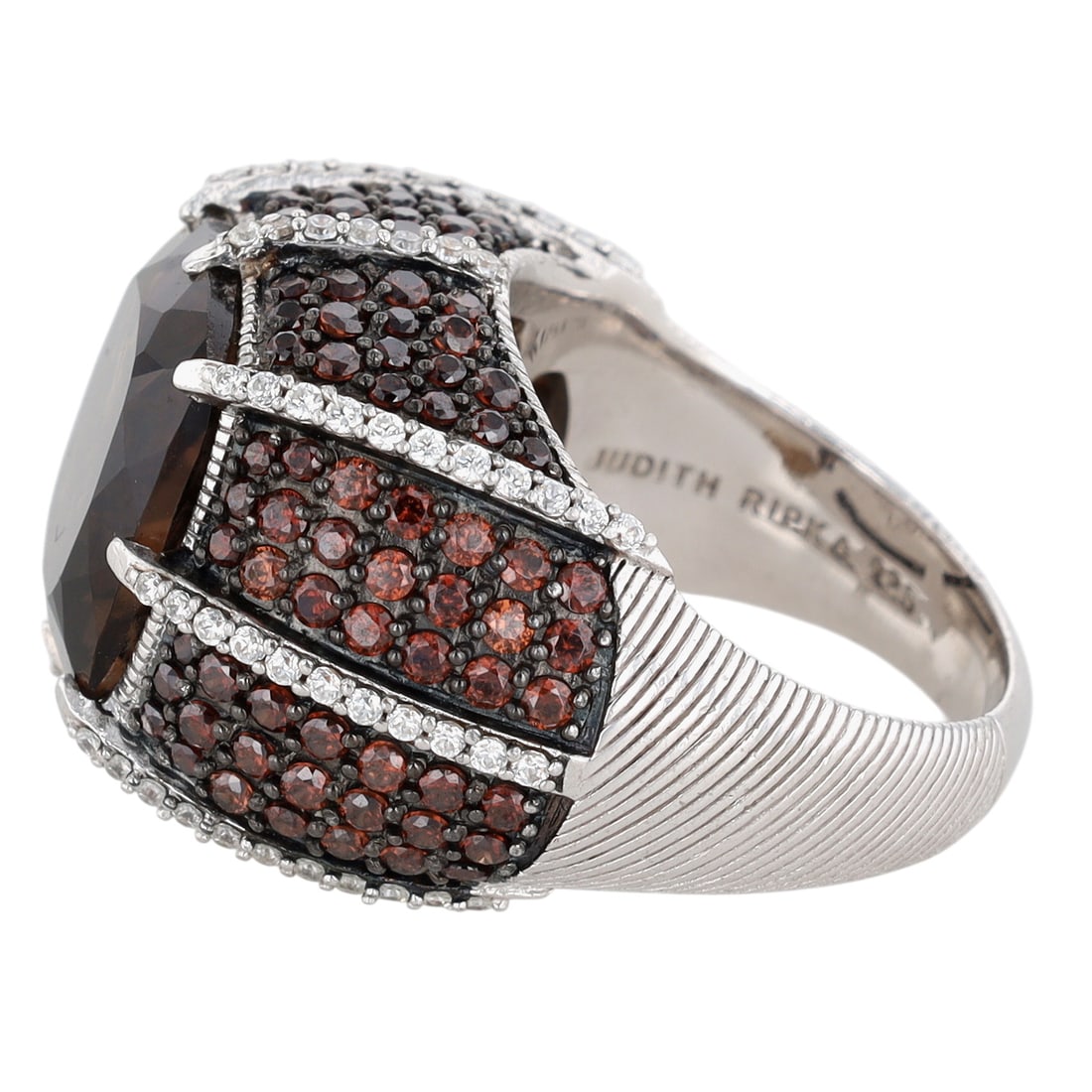 Judith Ripka Sterling Silver Multi Gemstone Statement Ring Size 7 - 2