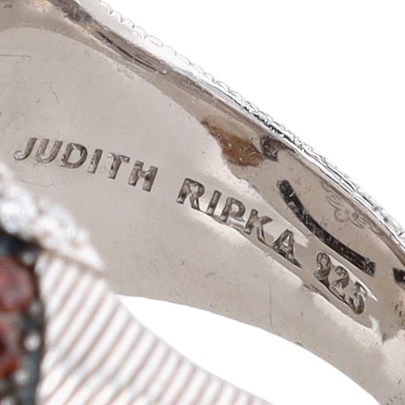 Judith Ripka Sterling Silver Multi Gemstone Statement Ring Size 7 - 3