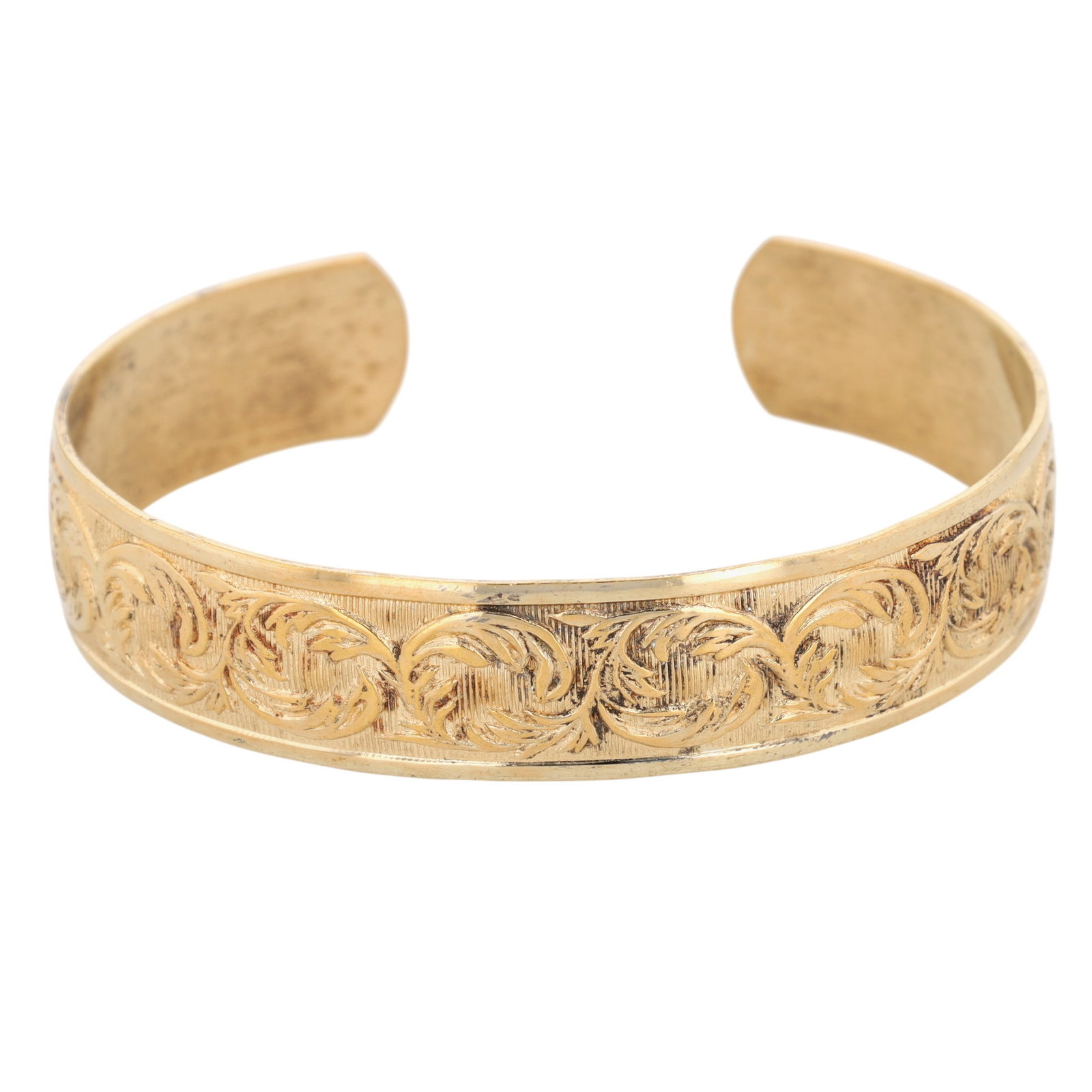 Danecraft Gold Over Sterling Silver Engraved Scroll Cuff Bracelet (1 of 5)