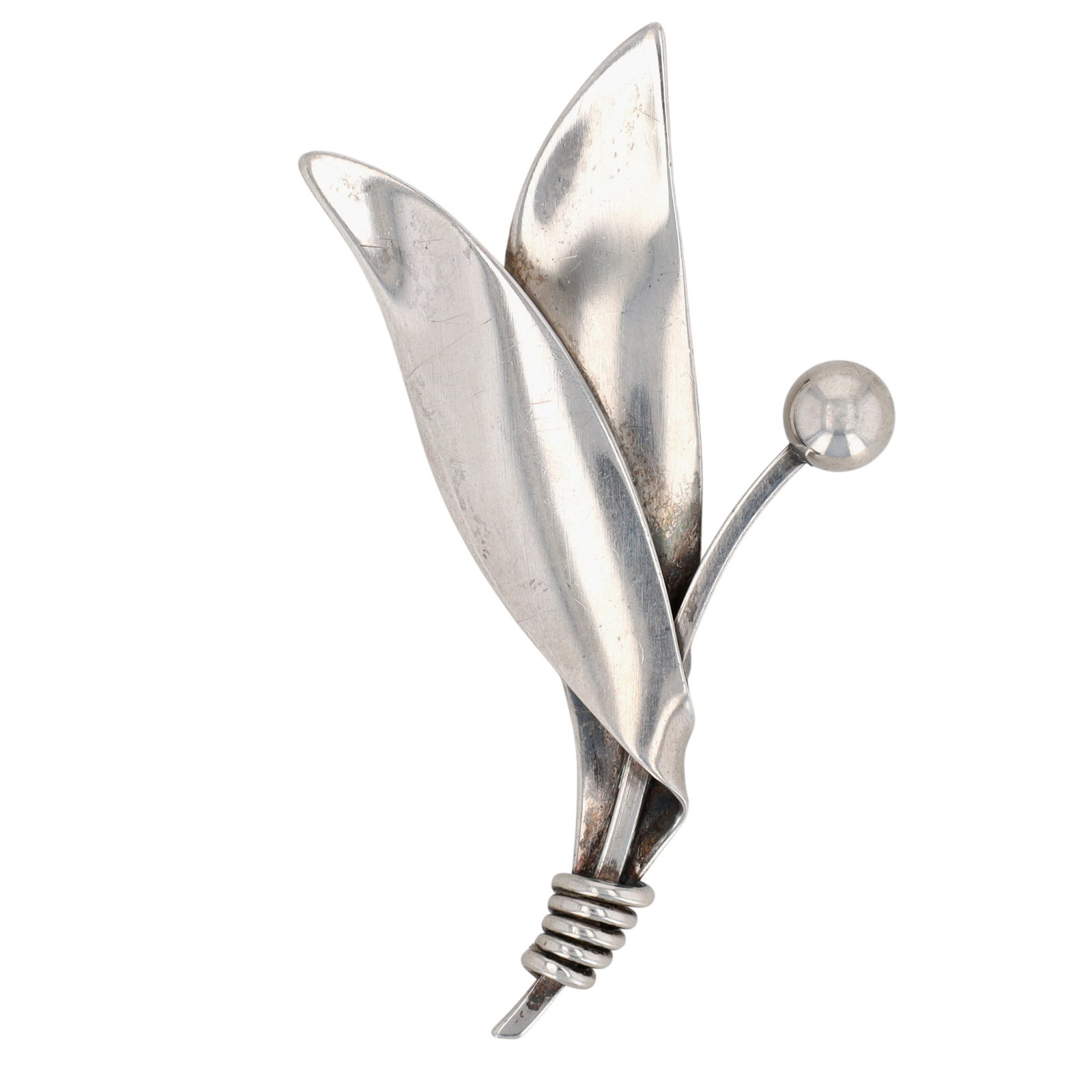 Otto Robert Bade Vintage Sterling Silver Modern Blossom Brooch: Otto Robert Bade Vintage Sterling Silver Modern Blossom Brooch. Signed ORB Sterling. 10.6g