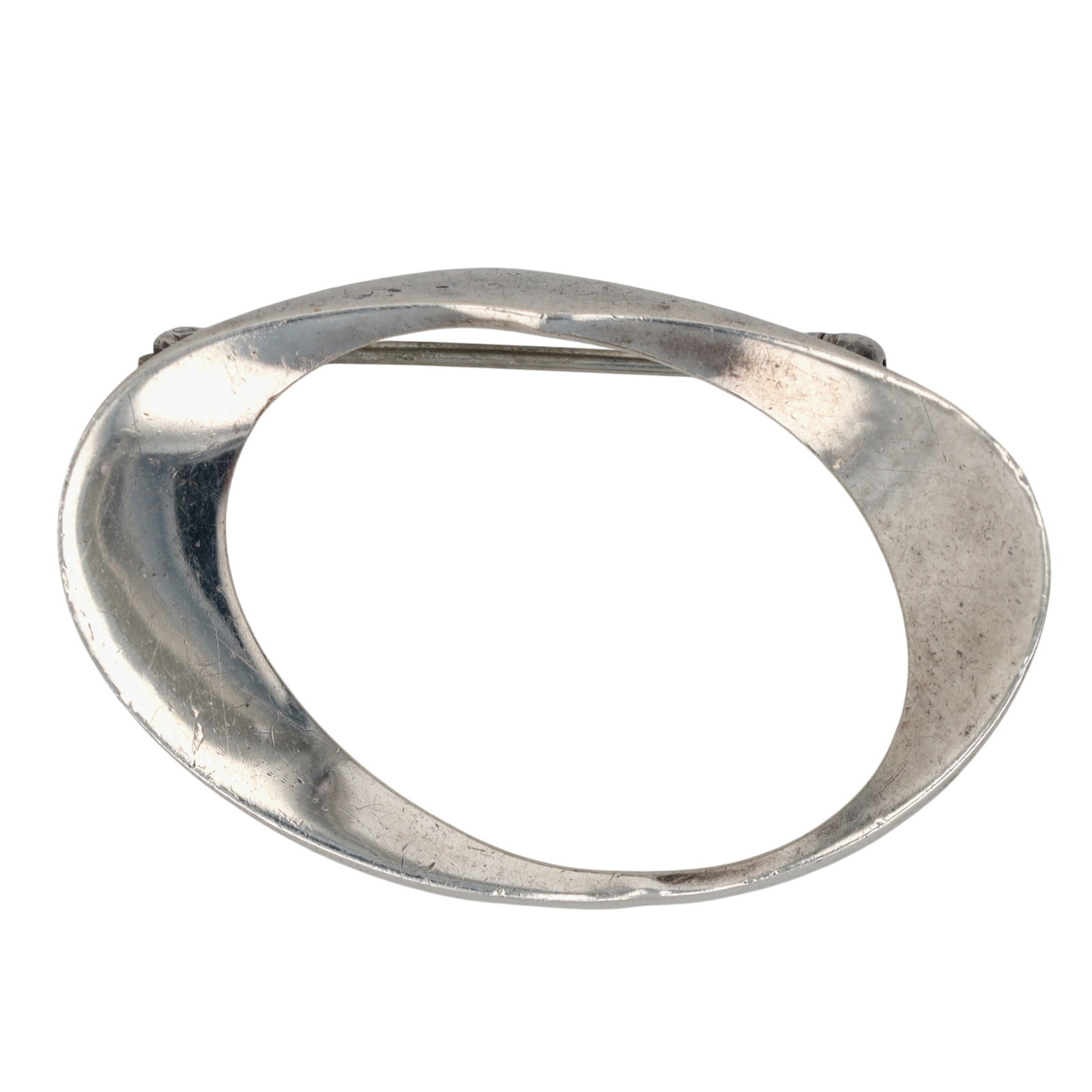 Secrest Vintage Sterling Silver Modern Oval Flare Brooch: Secrest Vintage Sterling Silver Modern Oval Flare Brooch. Signed Secrest Sterling. 3.6g