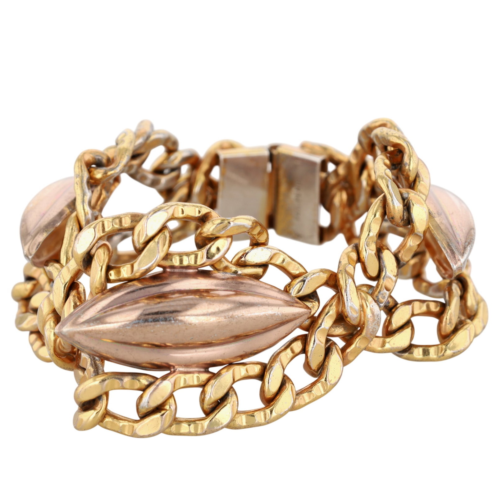 Napier Gold Over Sterling Silver Cross Over Decorative Bracelet (1 of 4)