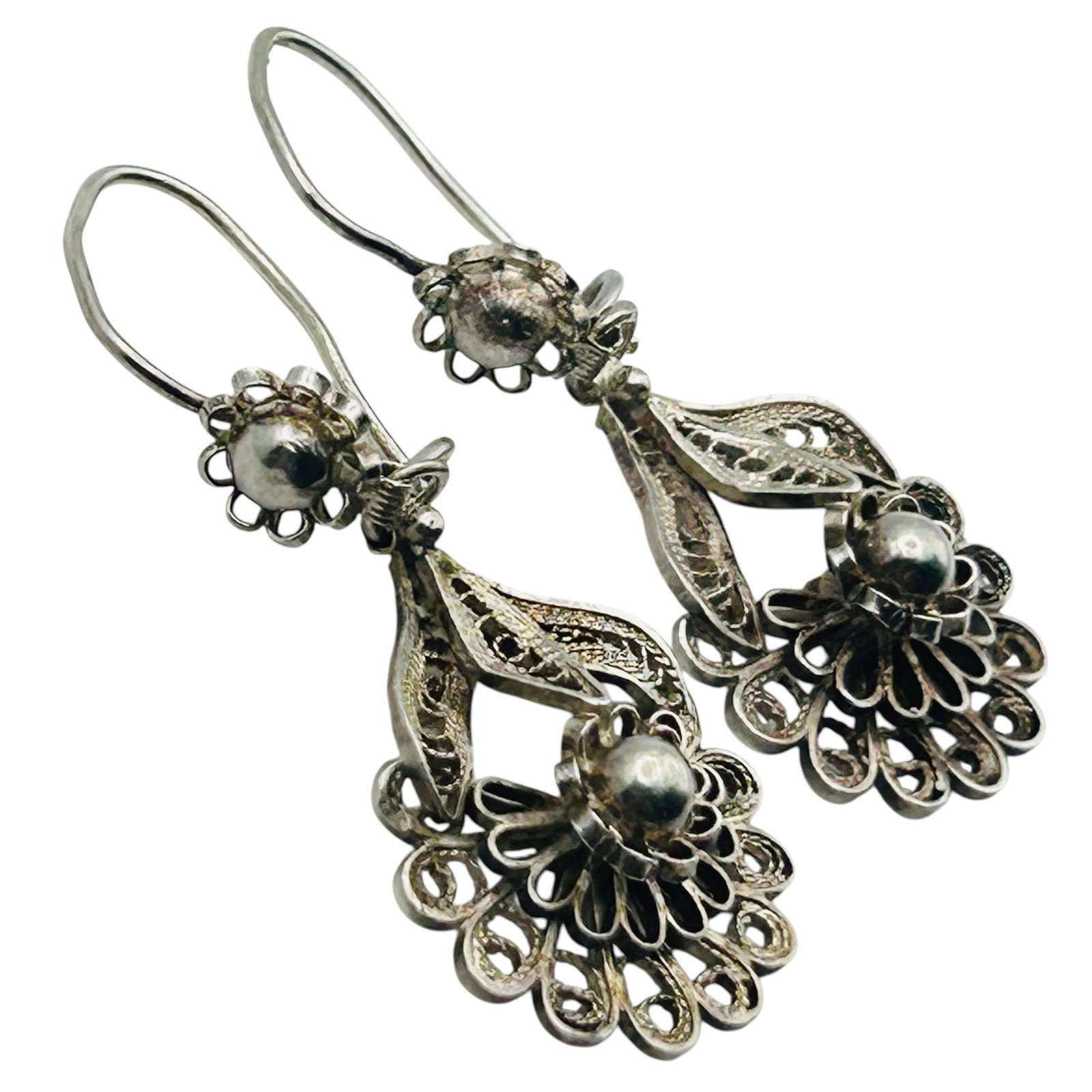 Sterling Filigree Flower Earrings (1 of 4)