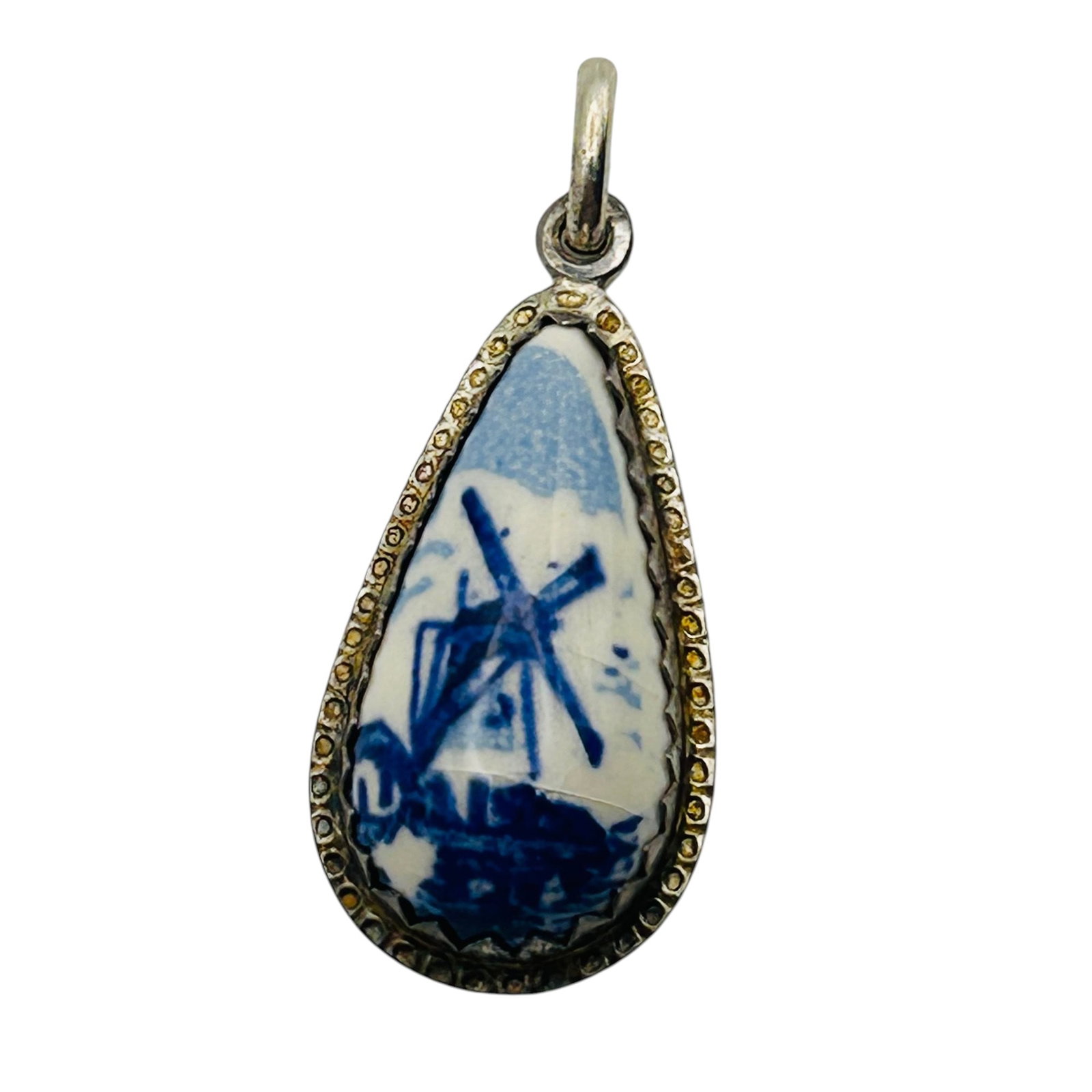Sterling Blue Porcelain Pendant (1 of 4)
