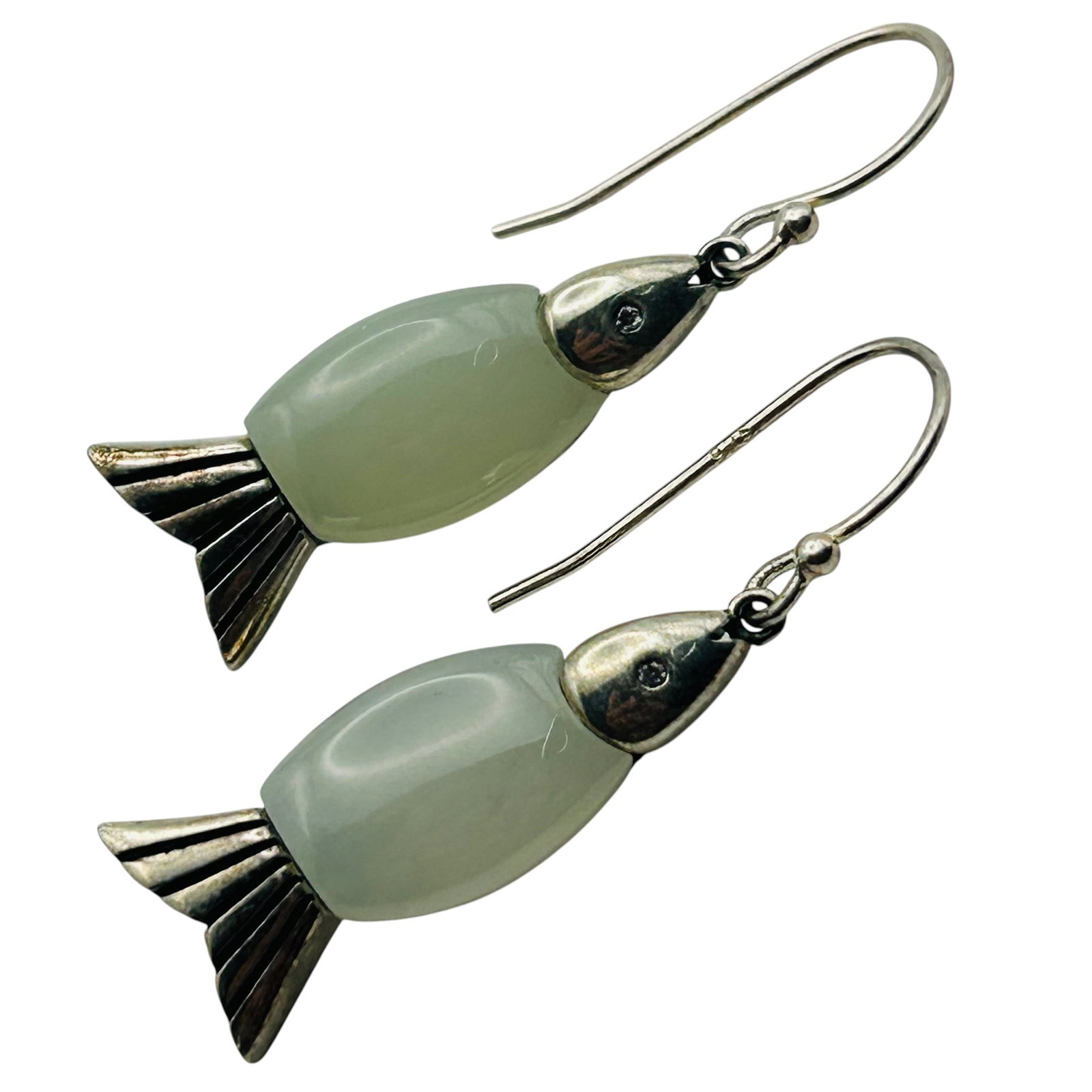 Sterling Jade Fish Earrings (1 of 5)