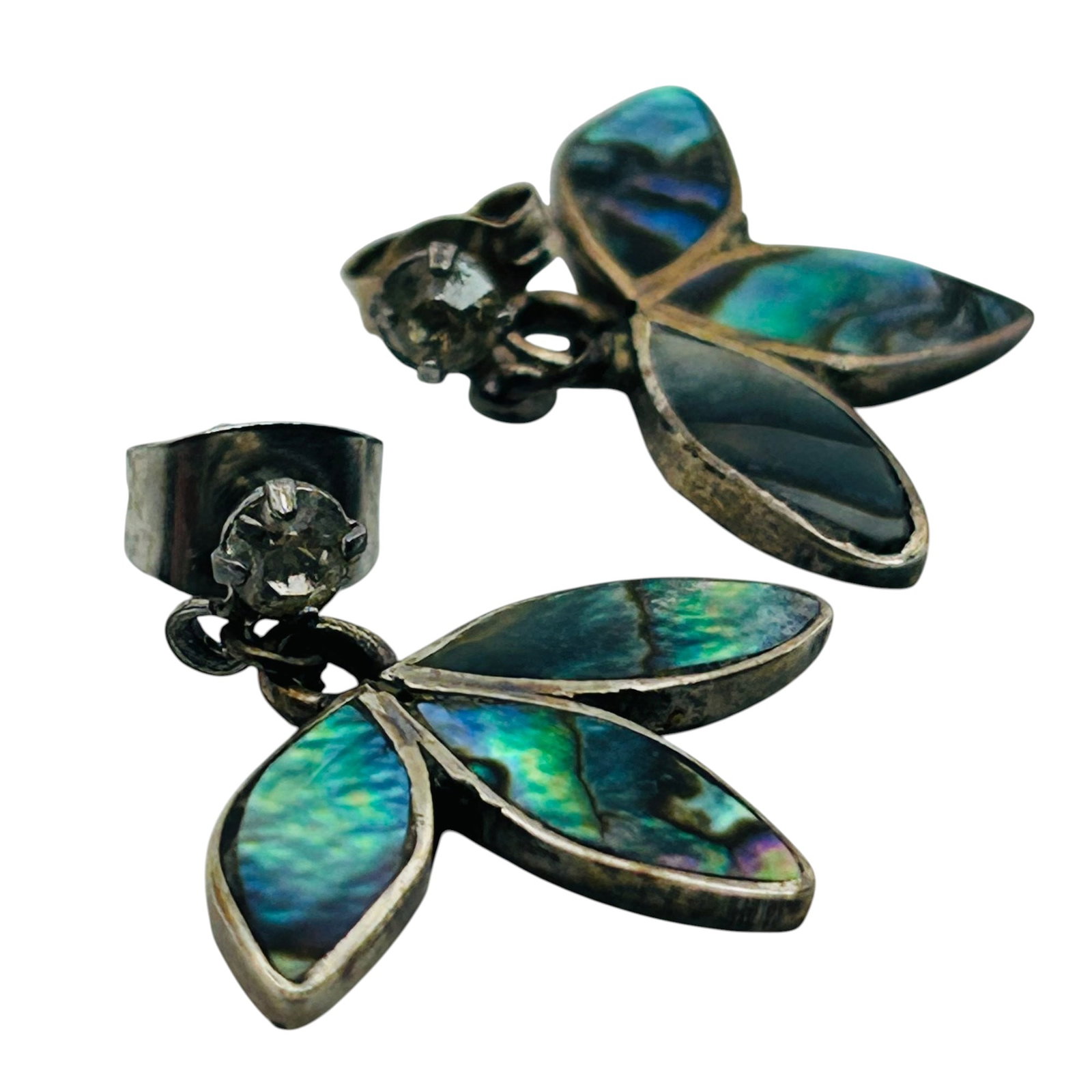 Taxco Mexico Sterling Abalone Earrings (1 of 6)