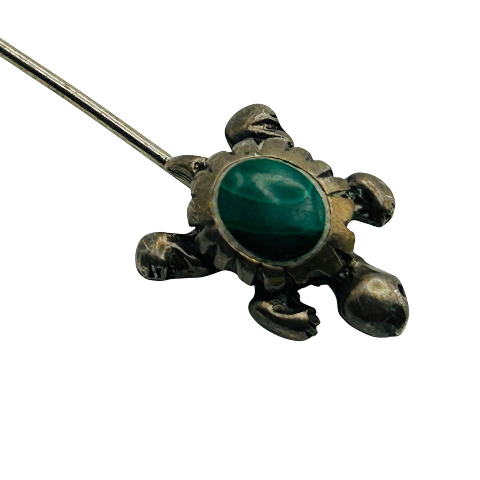 Sterling Malachite Turtle Pin (1 of 5)