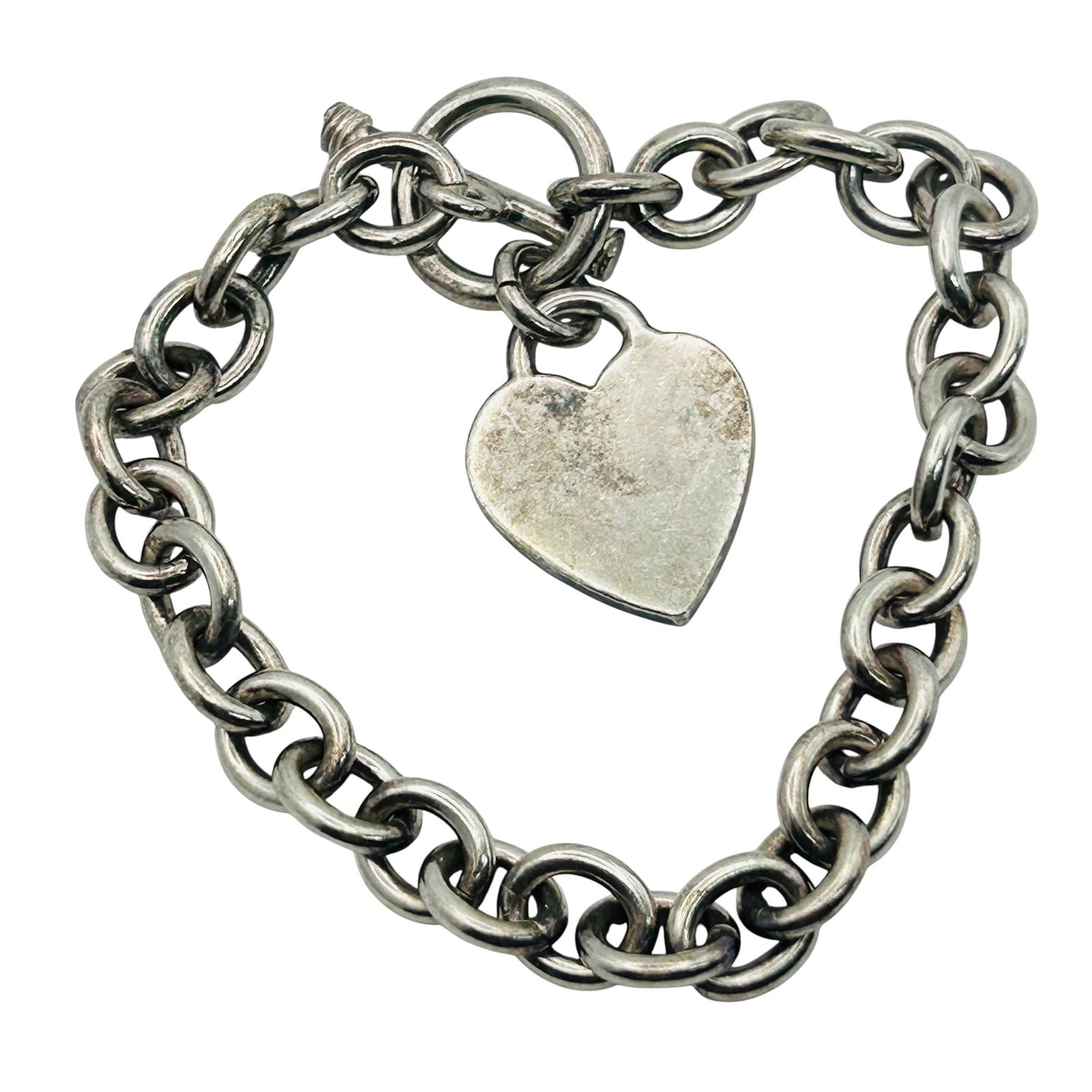 Sterling Toggle Clasp Heart Charm Bracelet (1 of 5)