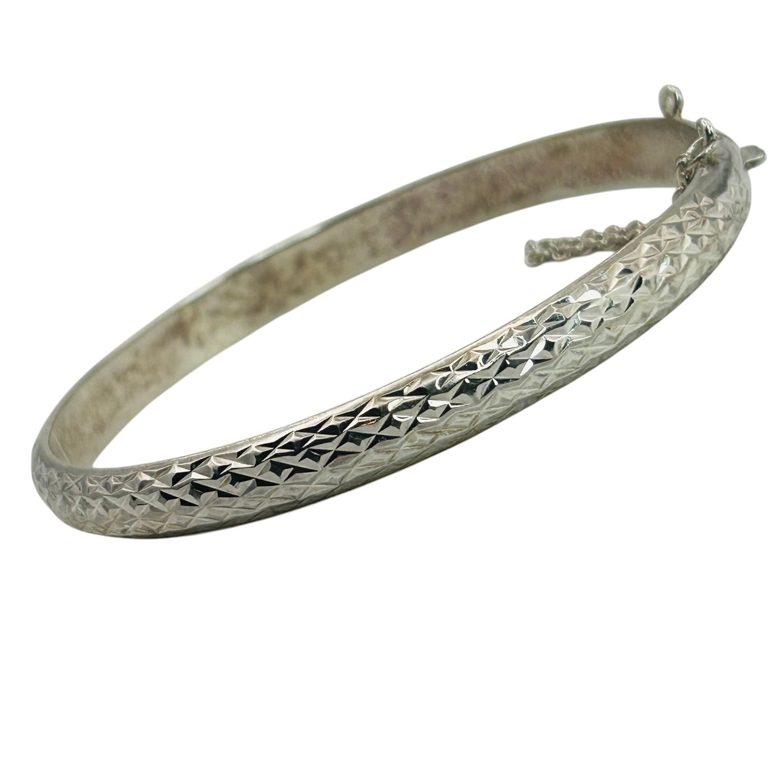 Sterling Bangle Textured Bracelet: Sterling bangle textured bracelet 8.1g