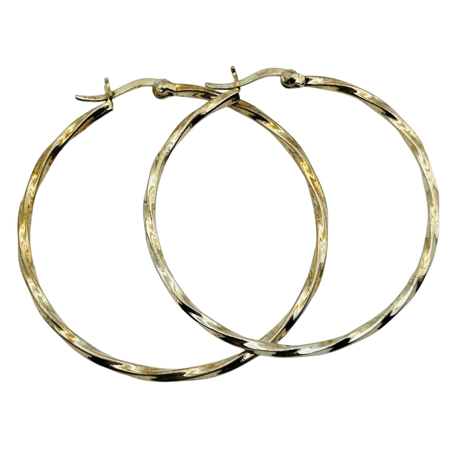 Sterling Twisted Hoop Earrings: Sterling twisted hoop earrings 3.7g
