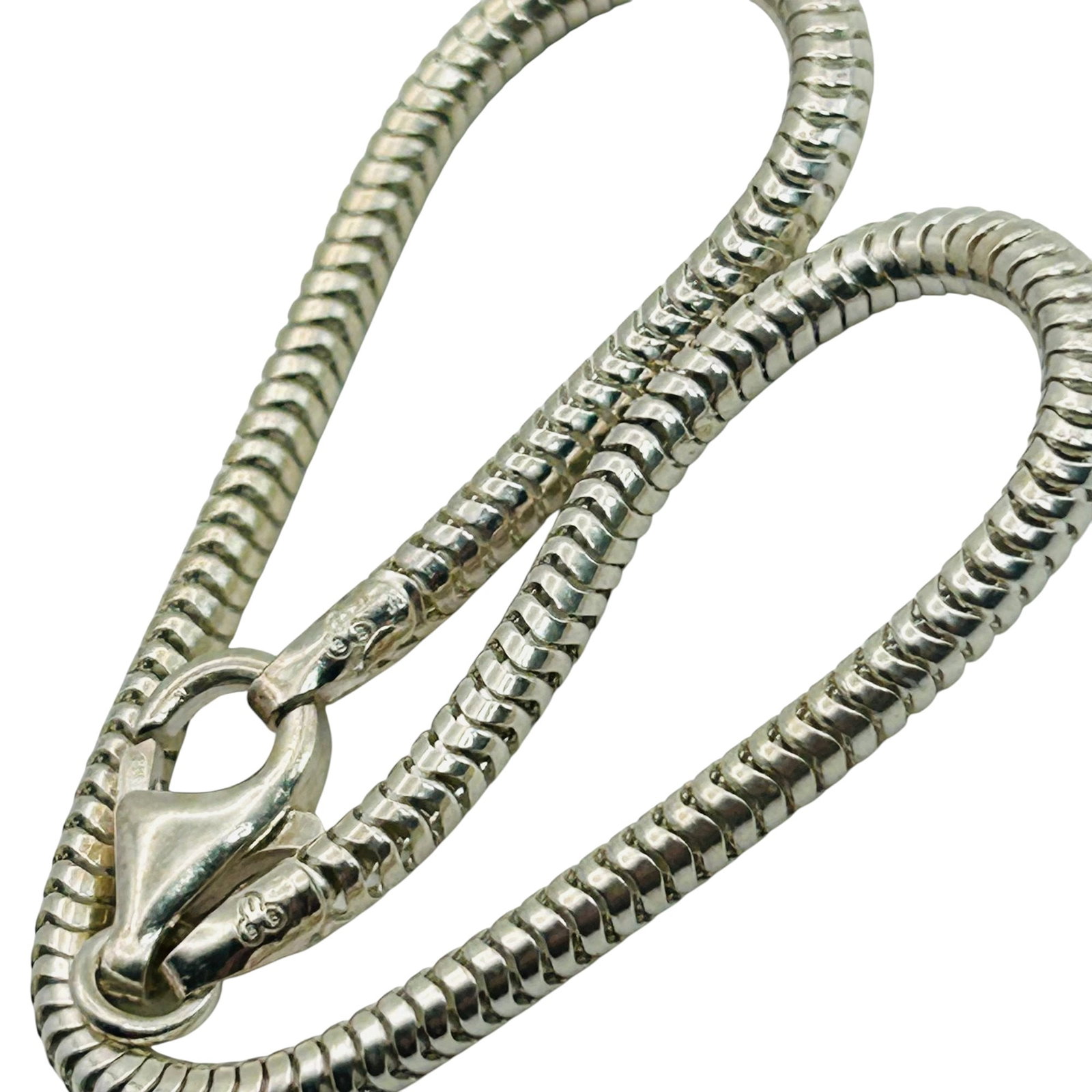 Signed Sterling Round Snake Chain Bracelet (1 of 4)