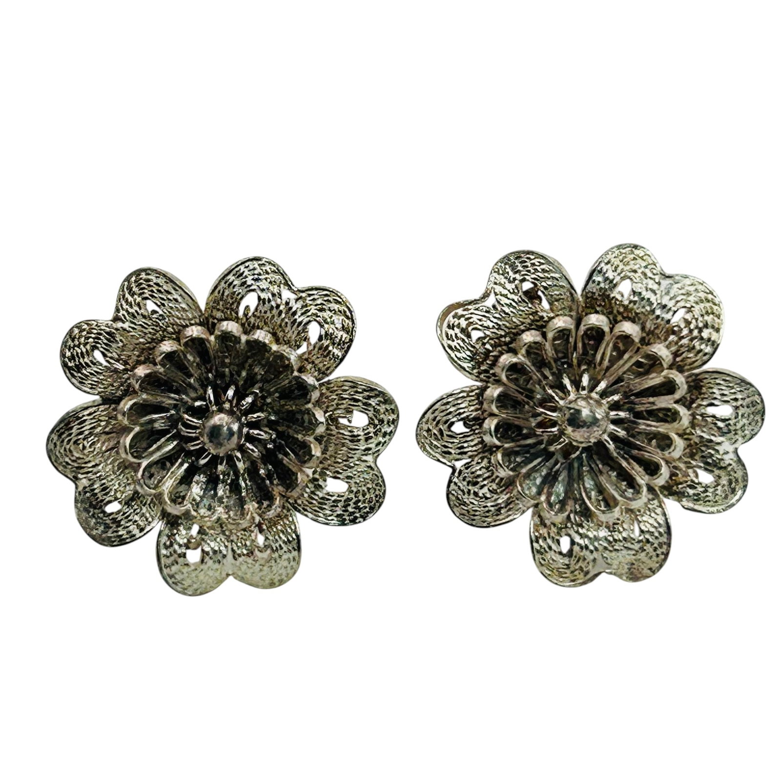 Sterling Filigree Flower Earrings (1 of 4)