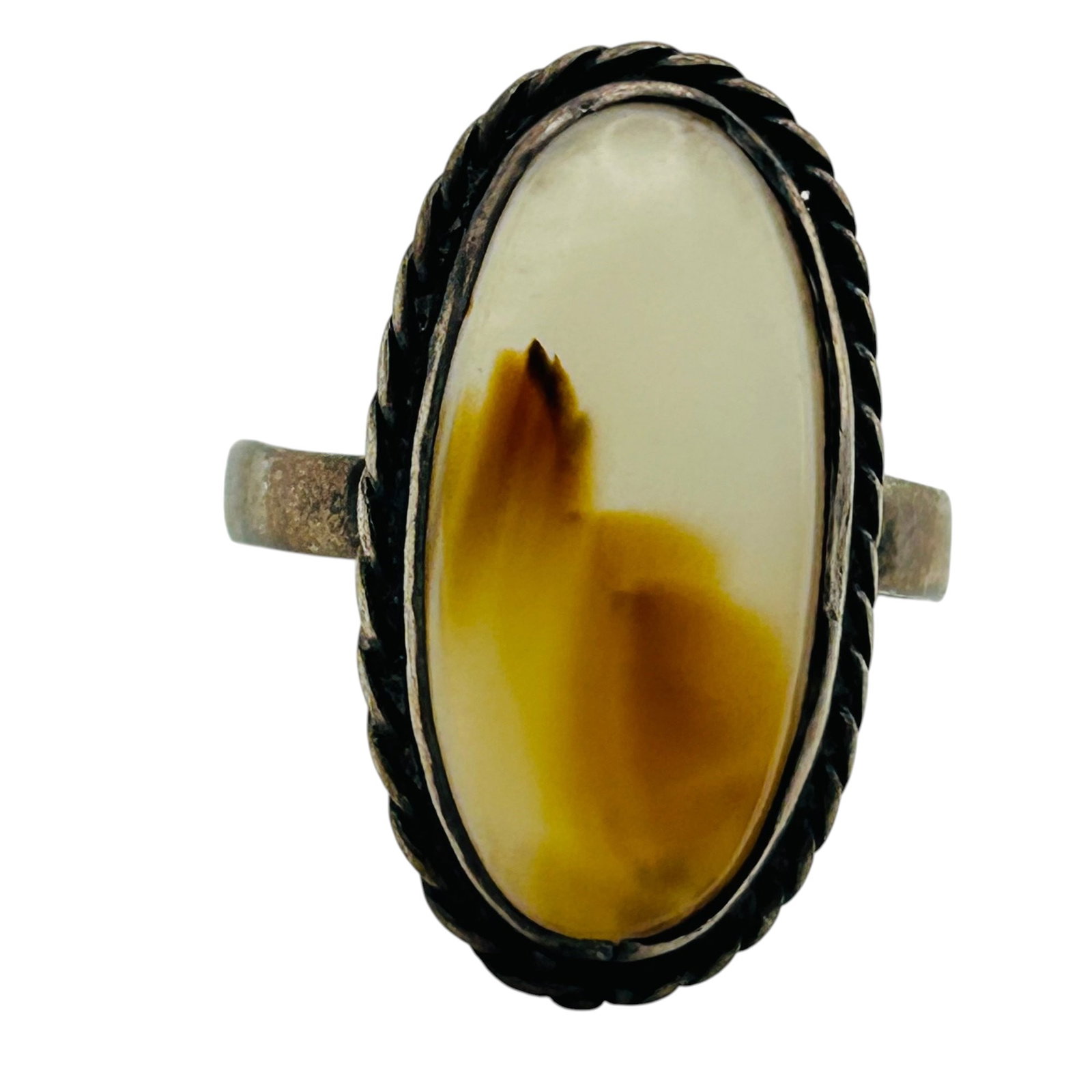 Sterling Agate Ring Sz 8: Sterling agate ring 3.4g Sz 8