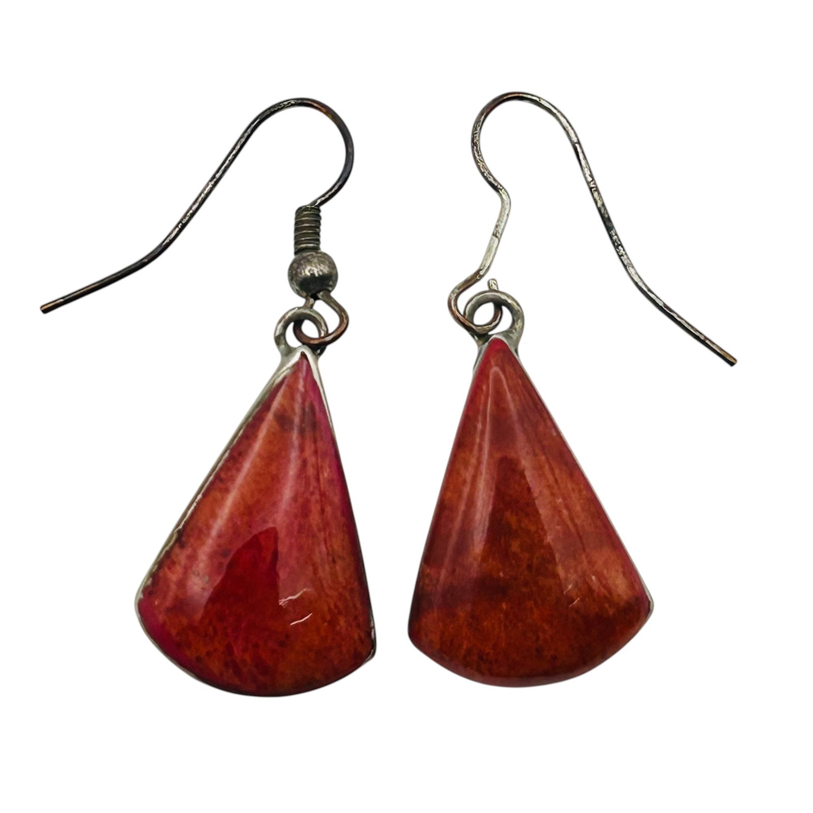 Sterling Coral Tear Drop Earrings (1 of 5)