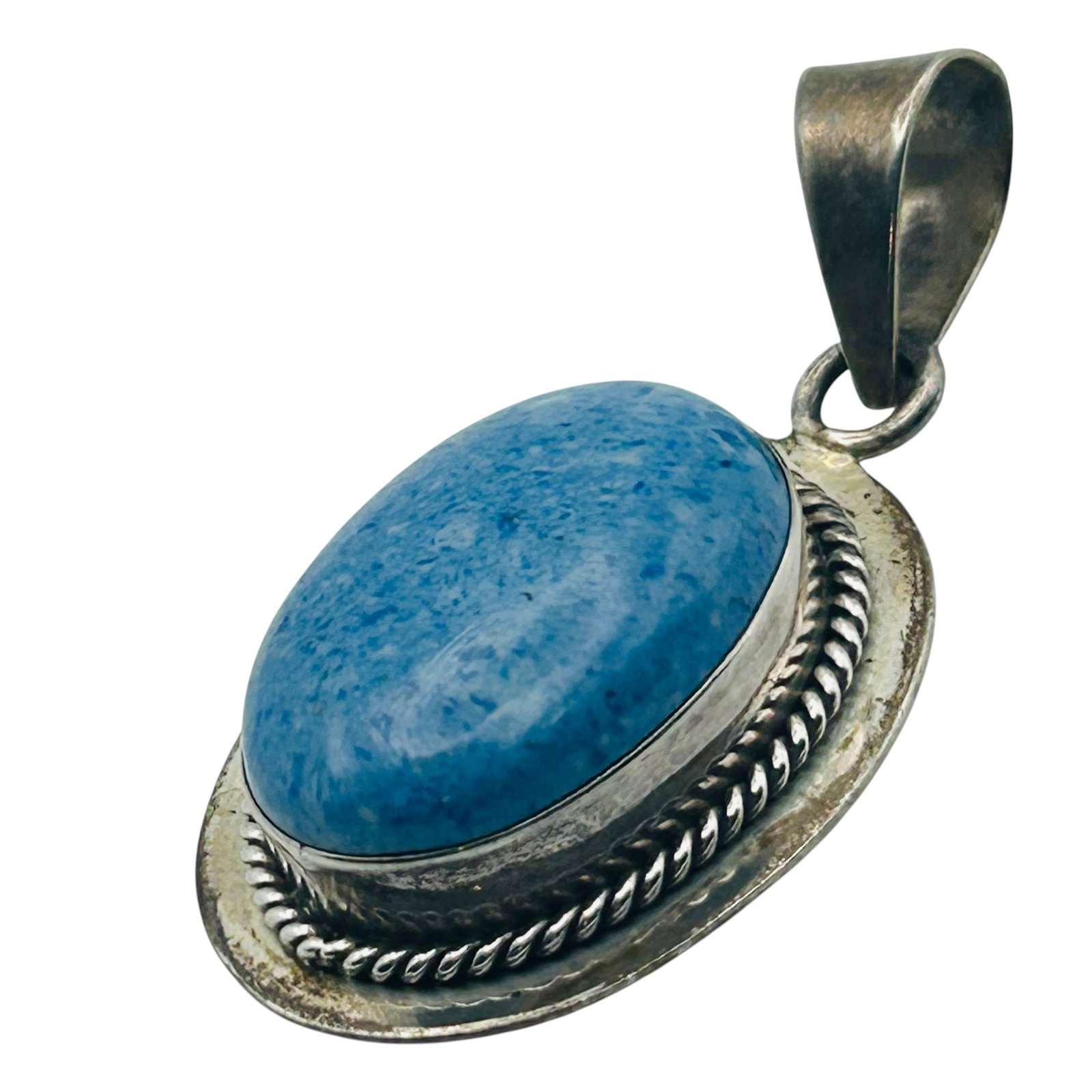 Mexico Sterling Denim Lazuli Pendant: Mexico Sterling denim lazuli pendant 14.5g