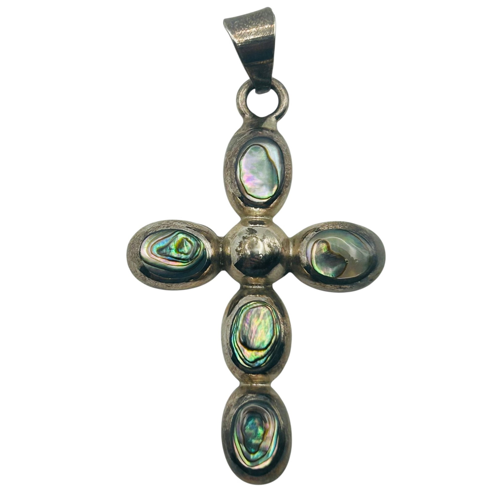 Mexico Sterling Abalone Cross Pendant (1 of 5)