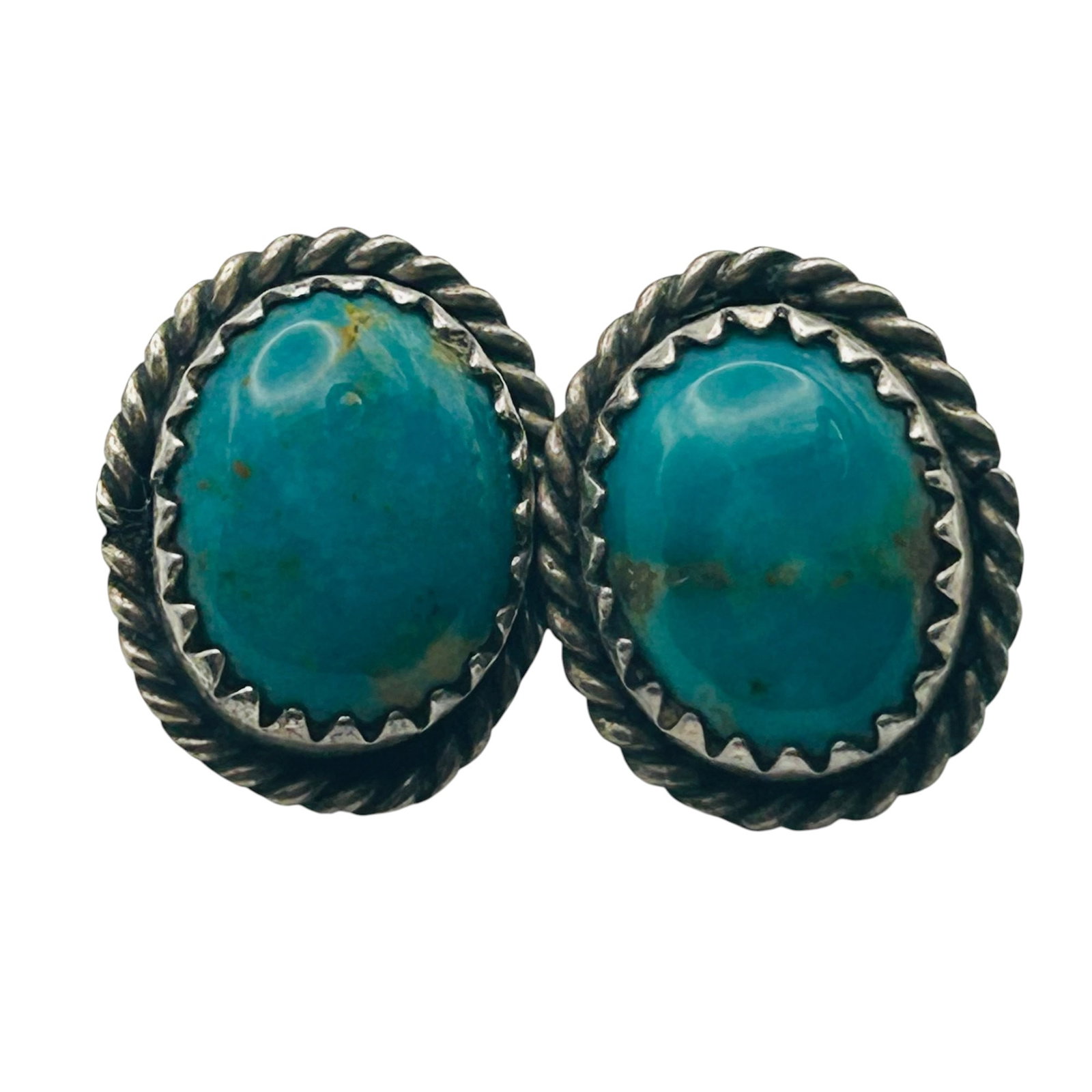 Southwest Sterling Turquoise Earrings (1 of 5)