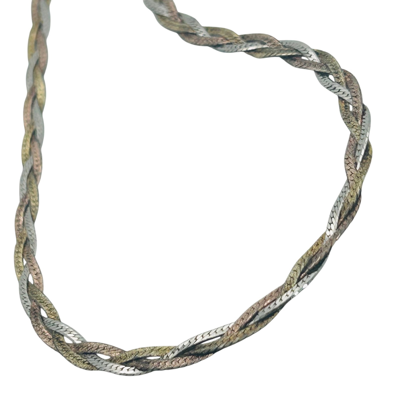 Signed Sterling Flat Braided Snake Chain Necklace (1 of 6)