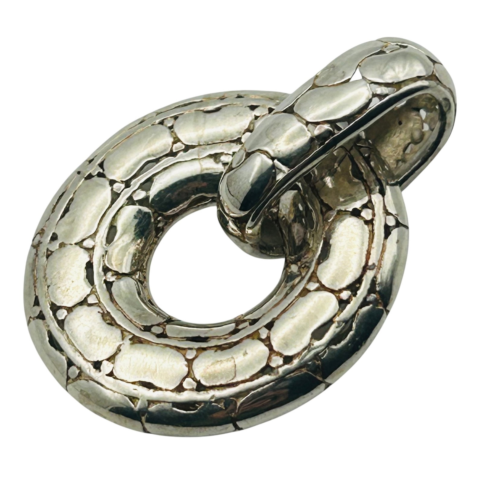 Sterling Textured Round Pendant: Sterling textured round pendant 10.8g