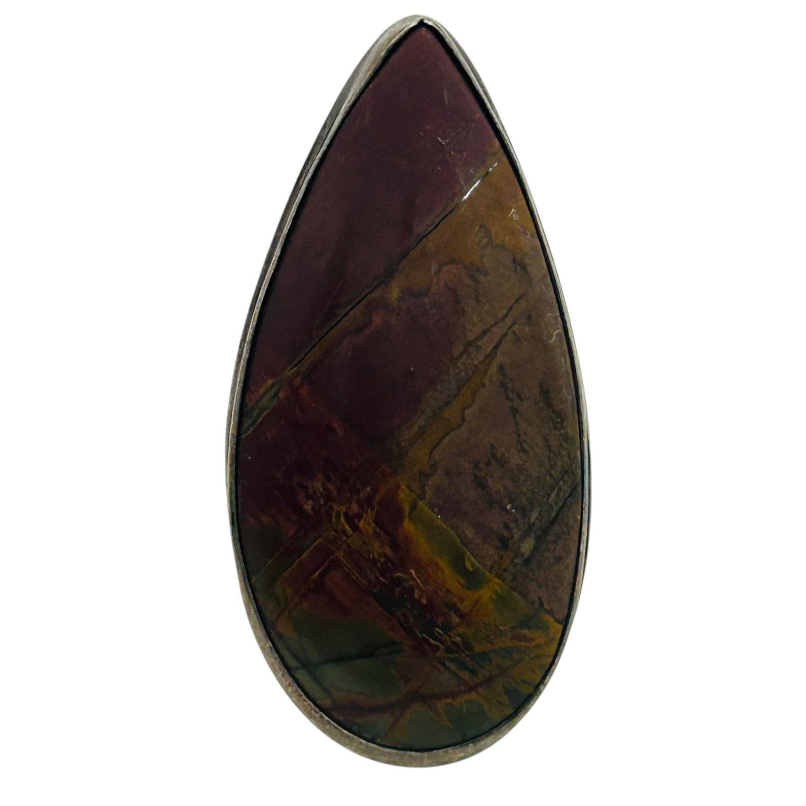 Sterling Jasper Tear Drop Ring Sz 8: Sterling jasper tear drop ring 26.3g Sz 8